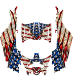 2017 - 2024 Can Am X3 RR DS Maverick USA Flag Graphics Kit USA Patriot