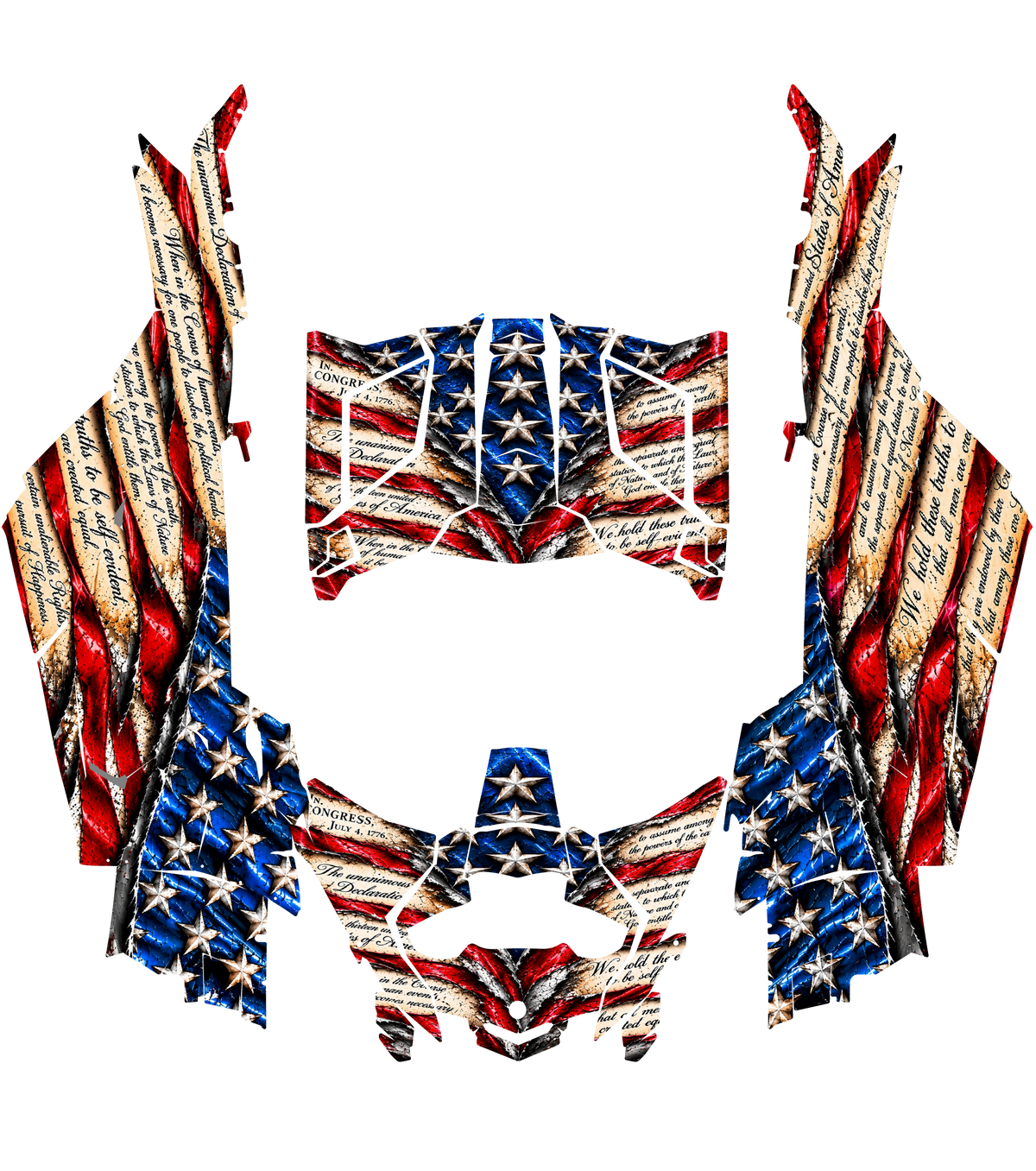 2017 - 2024 Can Am X3 RR DS Maverick USA Flag Graphics Kit USA Patriot