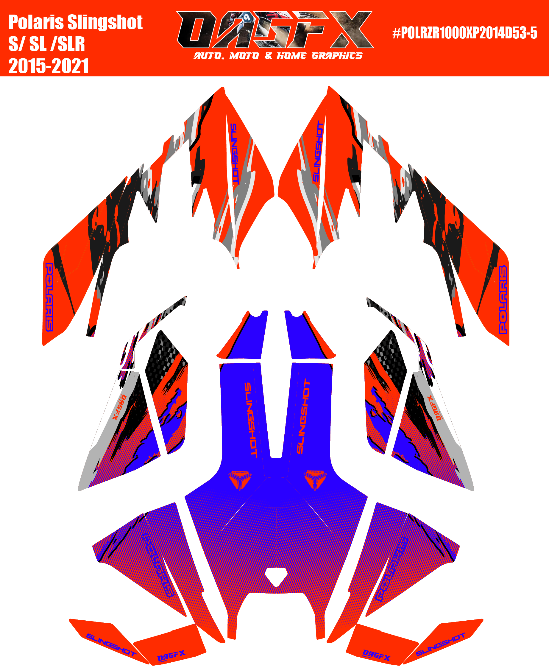 2015 - 2021 Polaris POLARIS SLINGSHOT S SL SLR Graphics D53-5 Wild