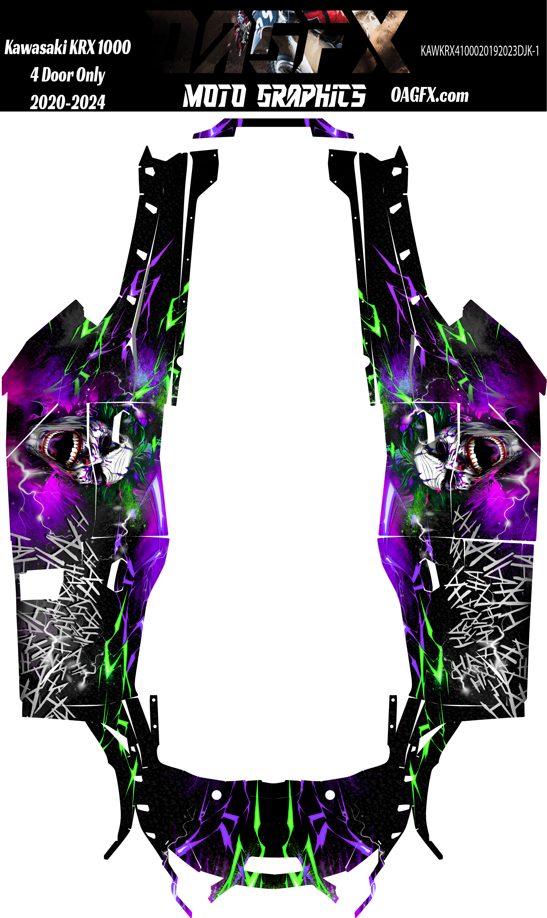 2020 - 2024 Kawasaki Teryx KRX 4 Door 1000 Joker Graphic Kit DJK-1 Joker