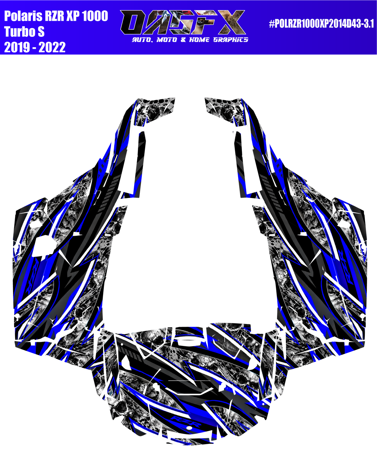2019 - 2022 Polaris RZR XP 1000 Turbo S Graphics Kit D43-3.1