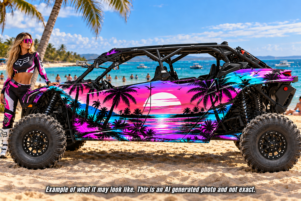 2017-2024 Can Am X3 Max 4 Door Maverick RR DS Miami Beach Graphics Kit