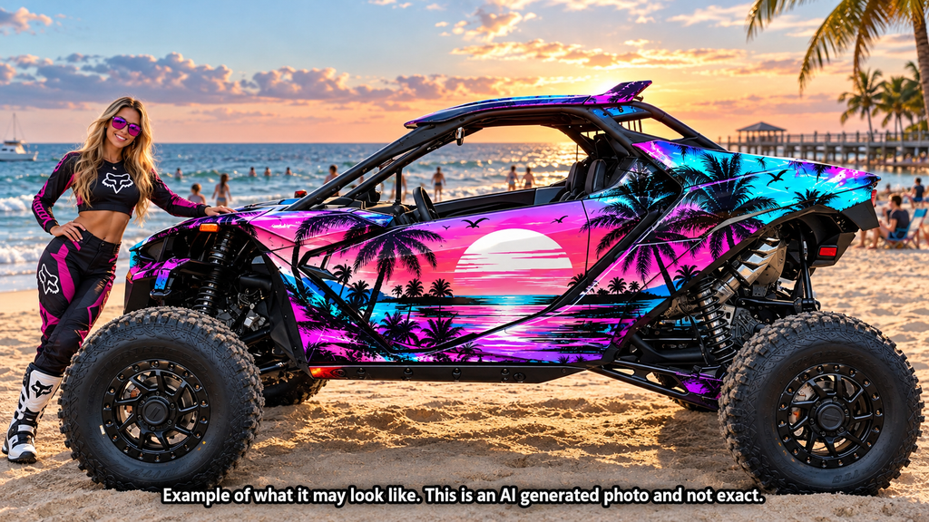 2024-2025 Can Am Maverick R RS Miami Beach Graphics Kit  Pro Edition