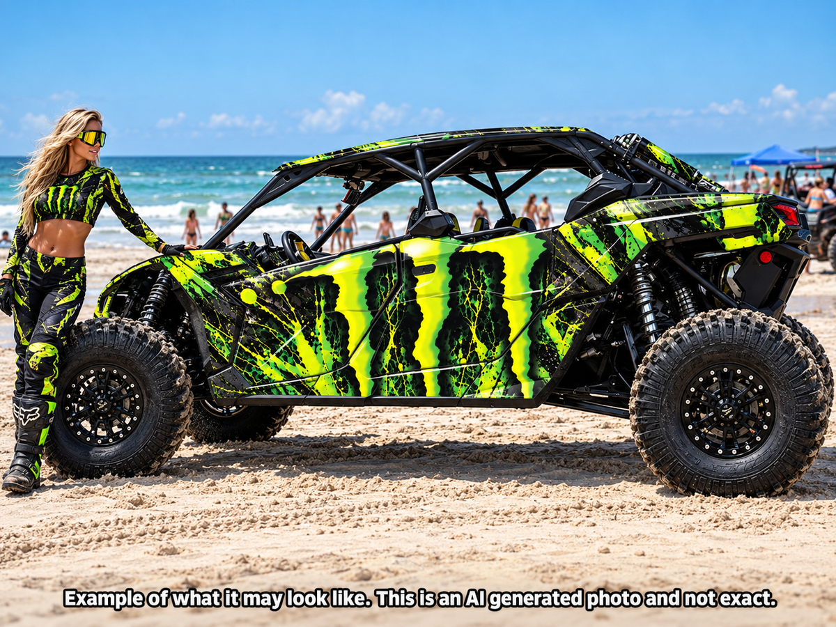 2017-2024 Can Am X3 Max 4 Door Maverick RR DS "Monster" Graphics Kit
