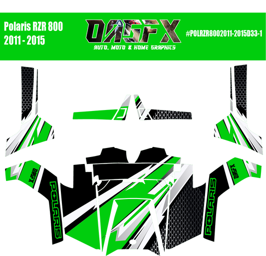 Graphics Kit for POLARIS RZR 800 2011-2015 (5 Color Variations)