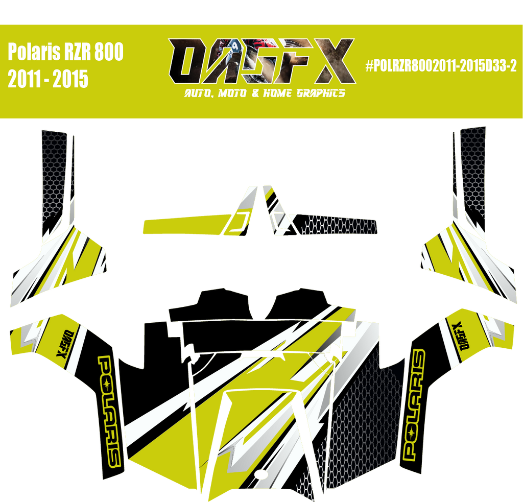 Graphics Kit for POLARIS RZR 800 2011-2015 (5 Color Variations)