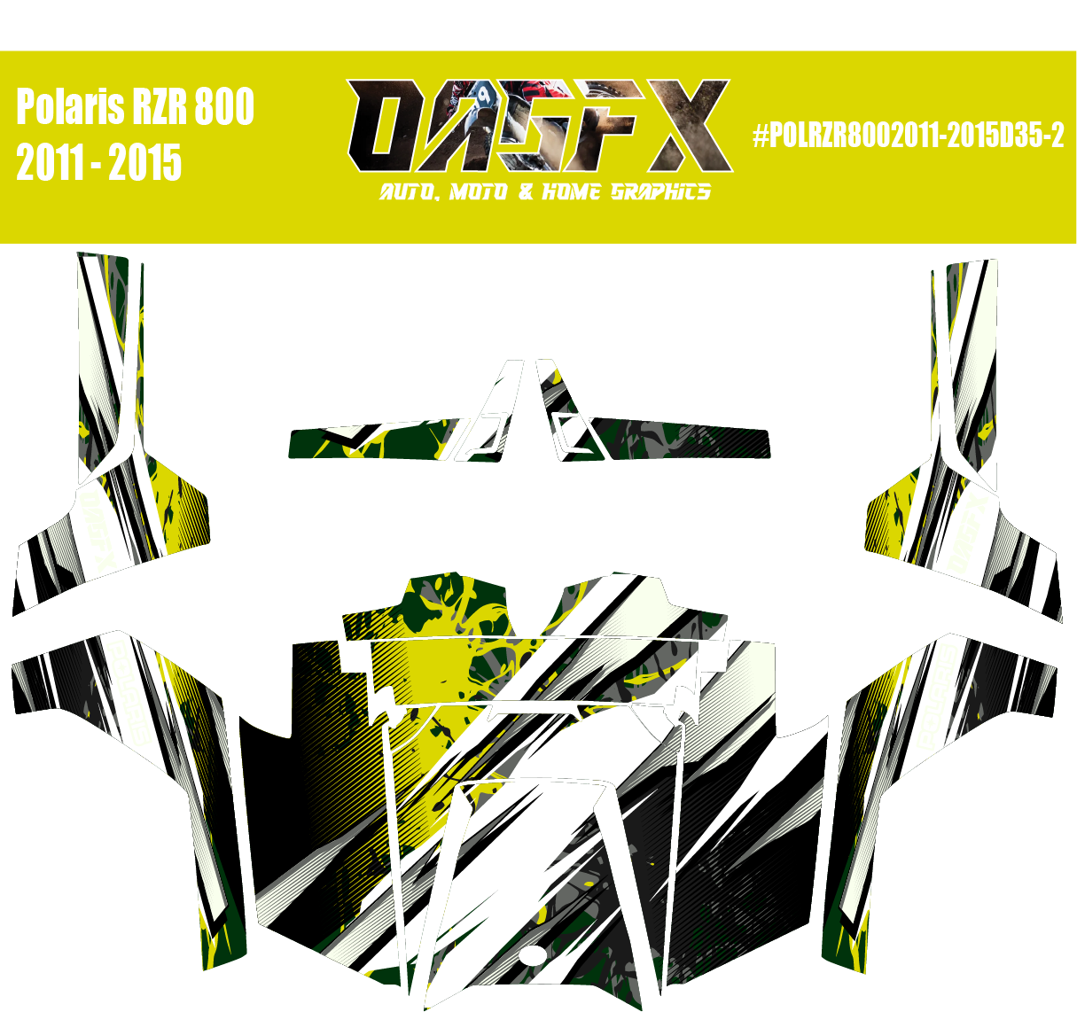 Graphics Kit for POLARIS RZR 800 2011-2015 (6 Color Variations)