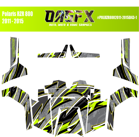 Graphics Kit for POLARIS RZR 800 2011-2015 (5 Color Variations)