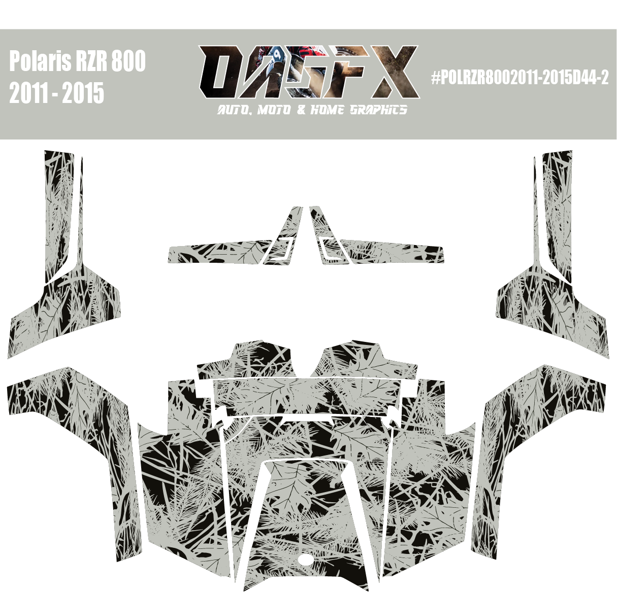 Graphics Kit for POLARIS RZR 800 2011-2015 (2 Color Variations)