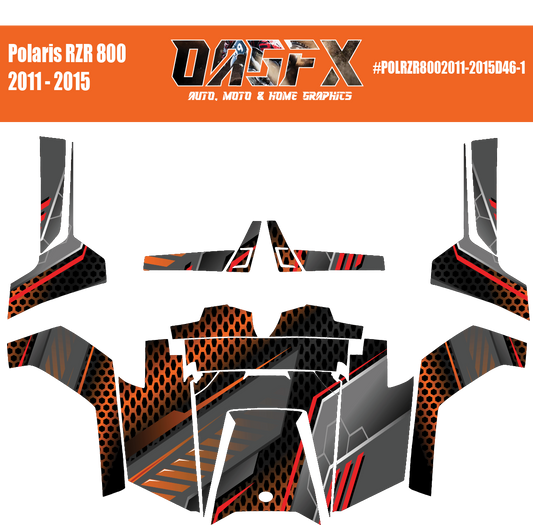 Graphics Kit for POLARIS RZR 800 2011-2015 (2 Color Variations)