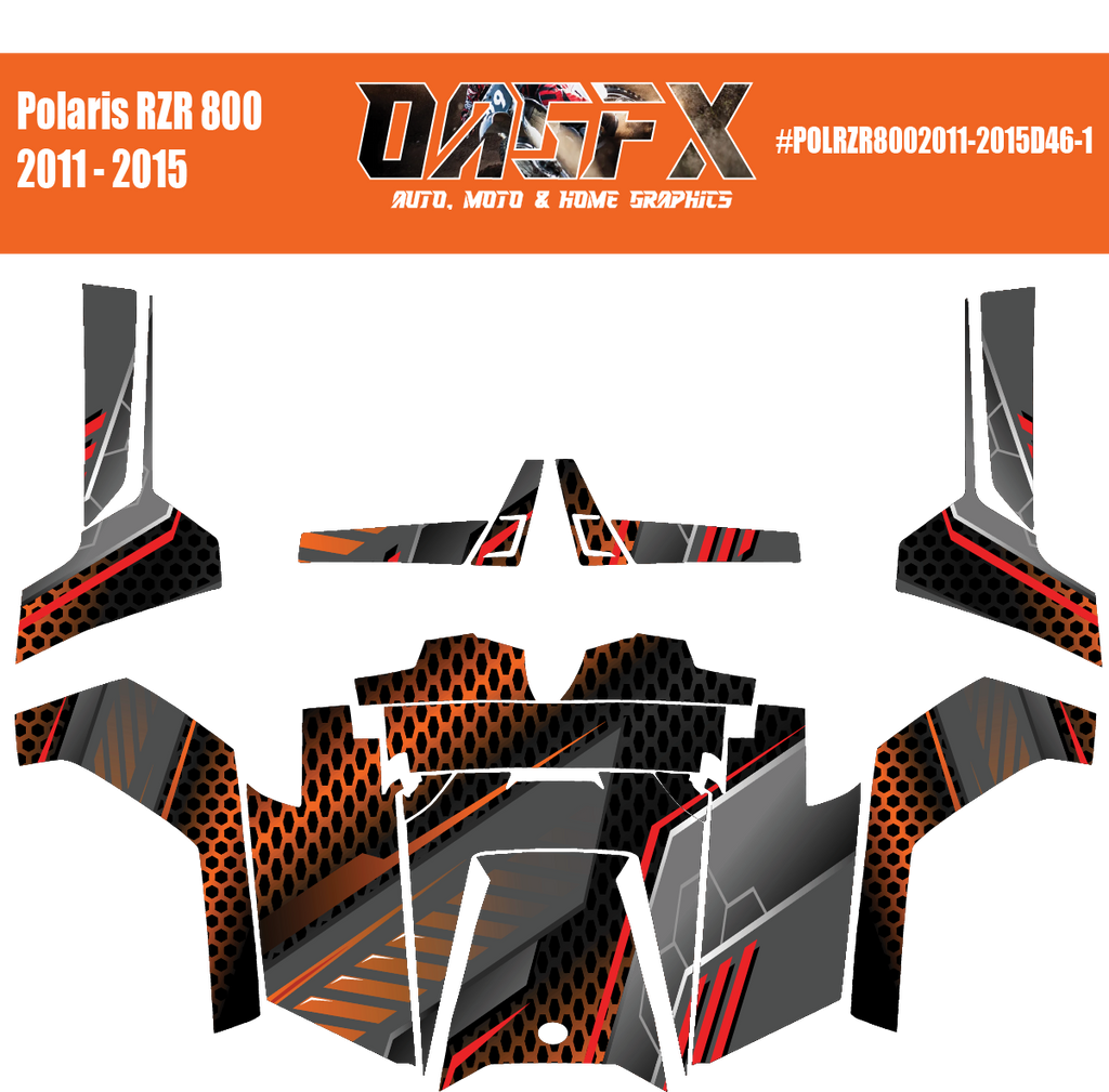 Graphics Kit for POLARIS RZR 800 2011-2015 (2 Color Variations)