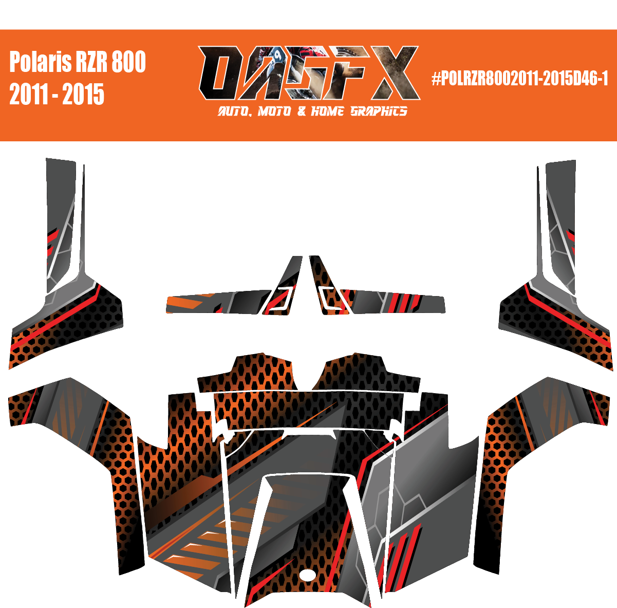 Graphics Kit for POLARIS RZR 800 2011-2015 (2 Color Variations)