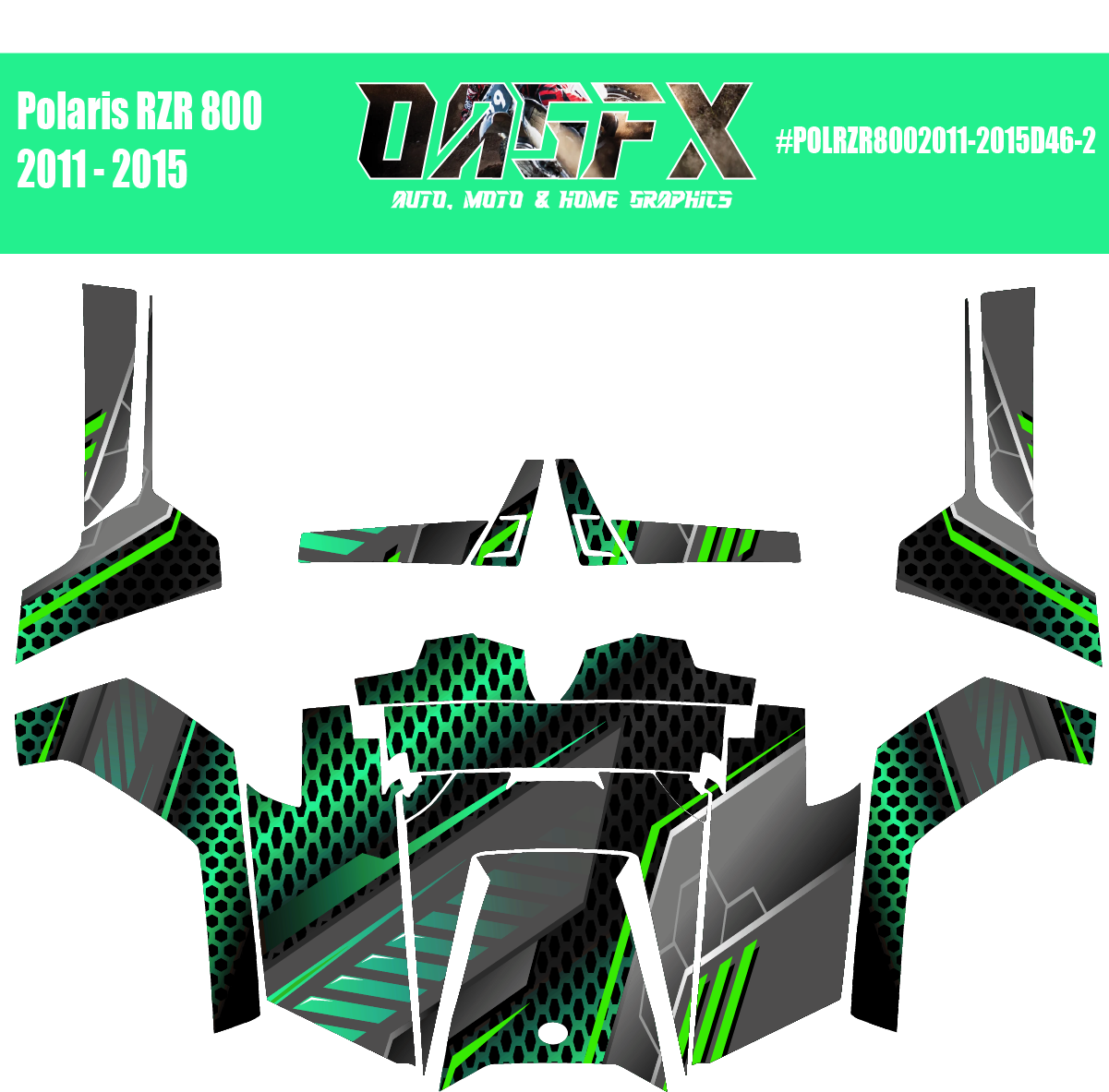 Graphics Kit for POLARIS RZR 800 2011-2015 (2 Color Variations)