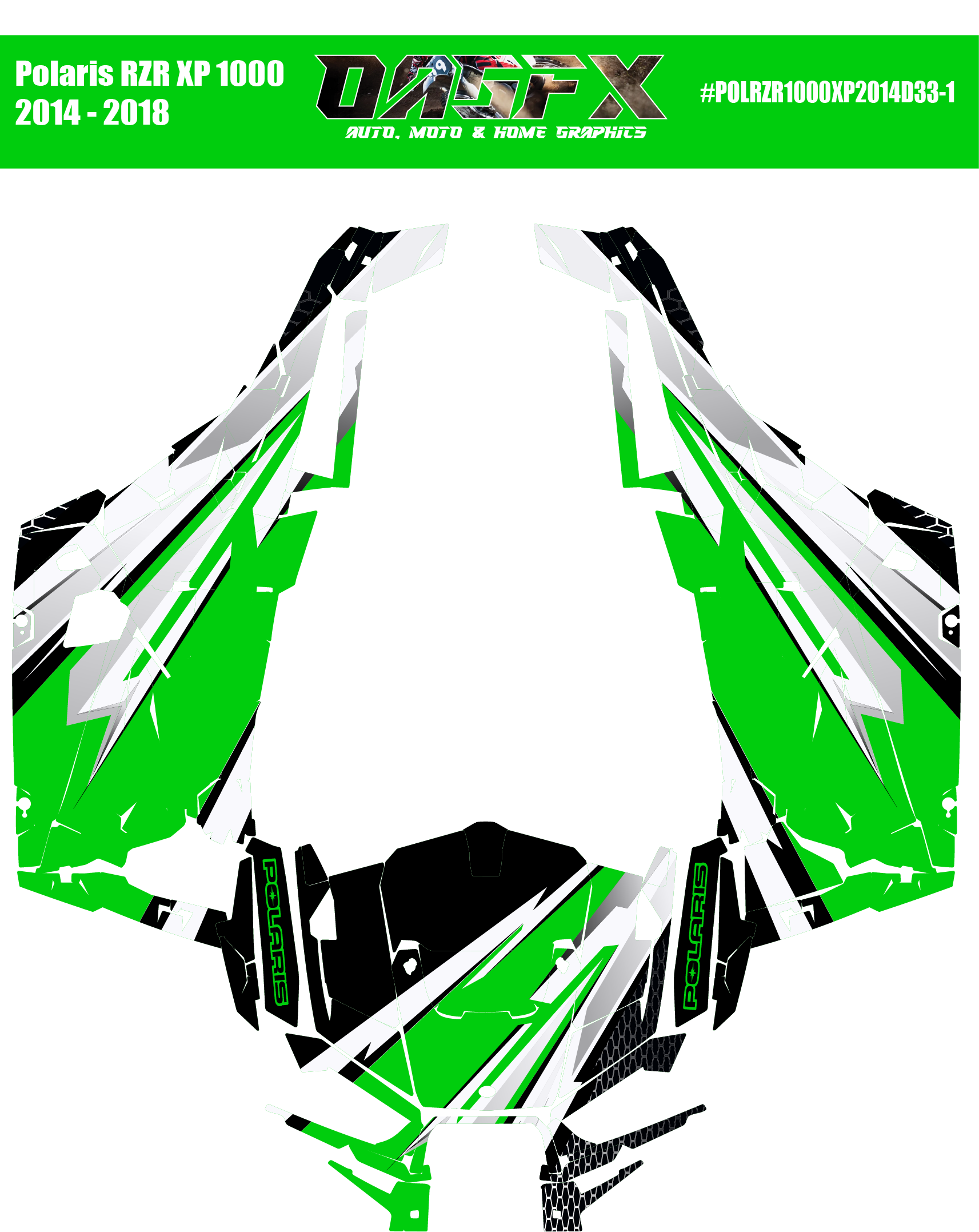 Graphics Kit for POLARIS RZR XP 1000 2014-2018 (4 Color Variations)