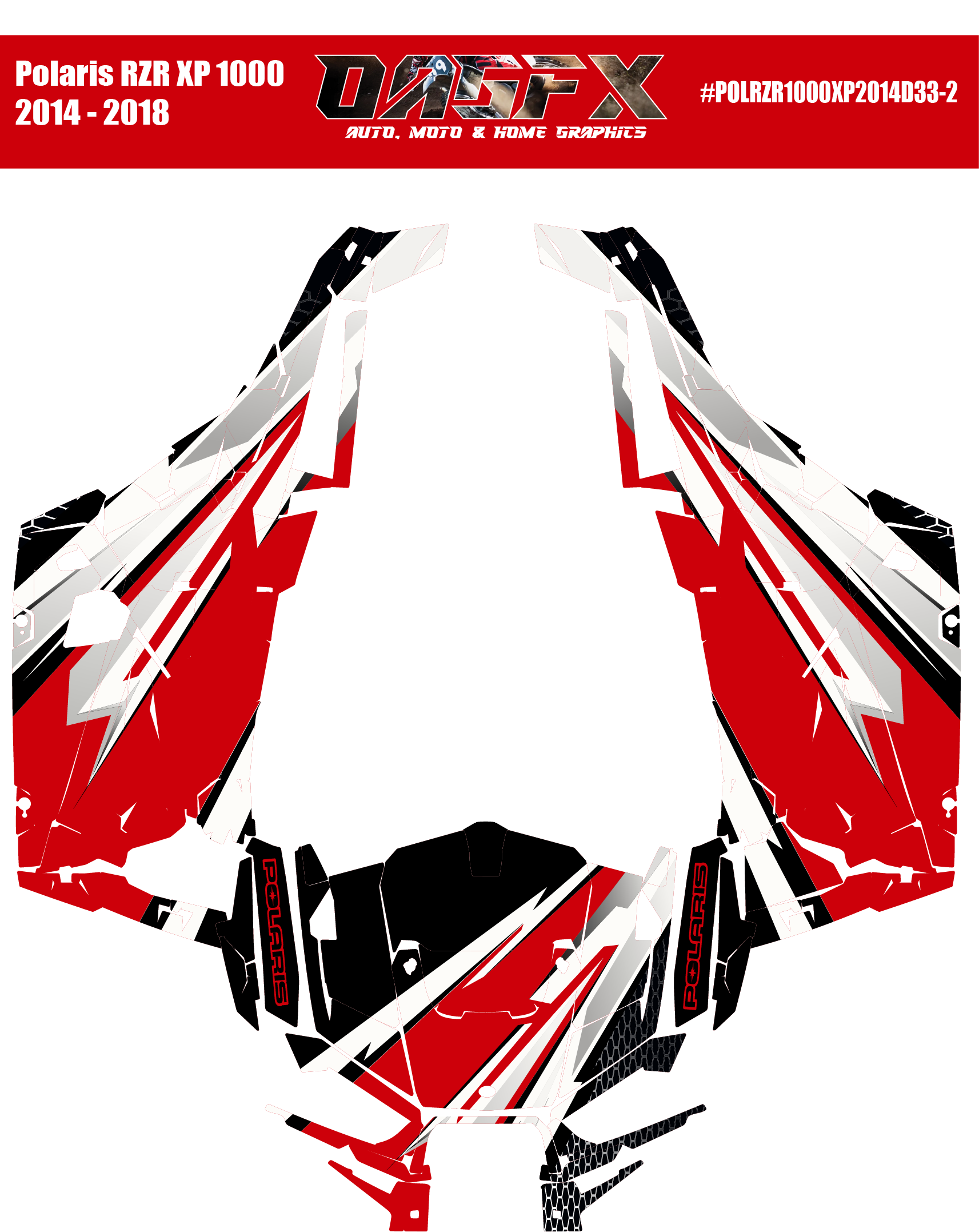 Graphics Kit for POLARIS RZR XP 1000 2014-2018 (4 Color Variations)