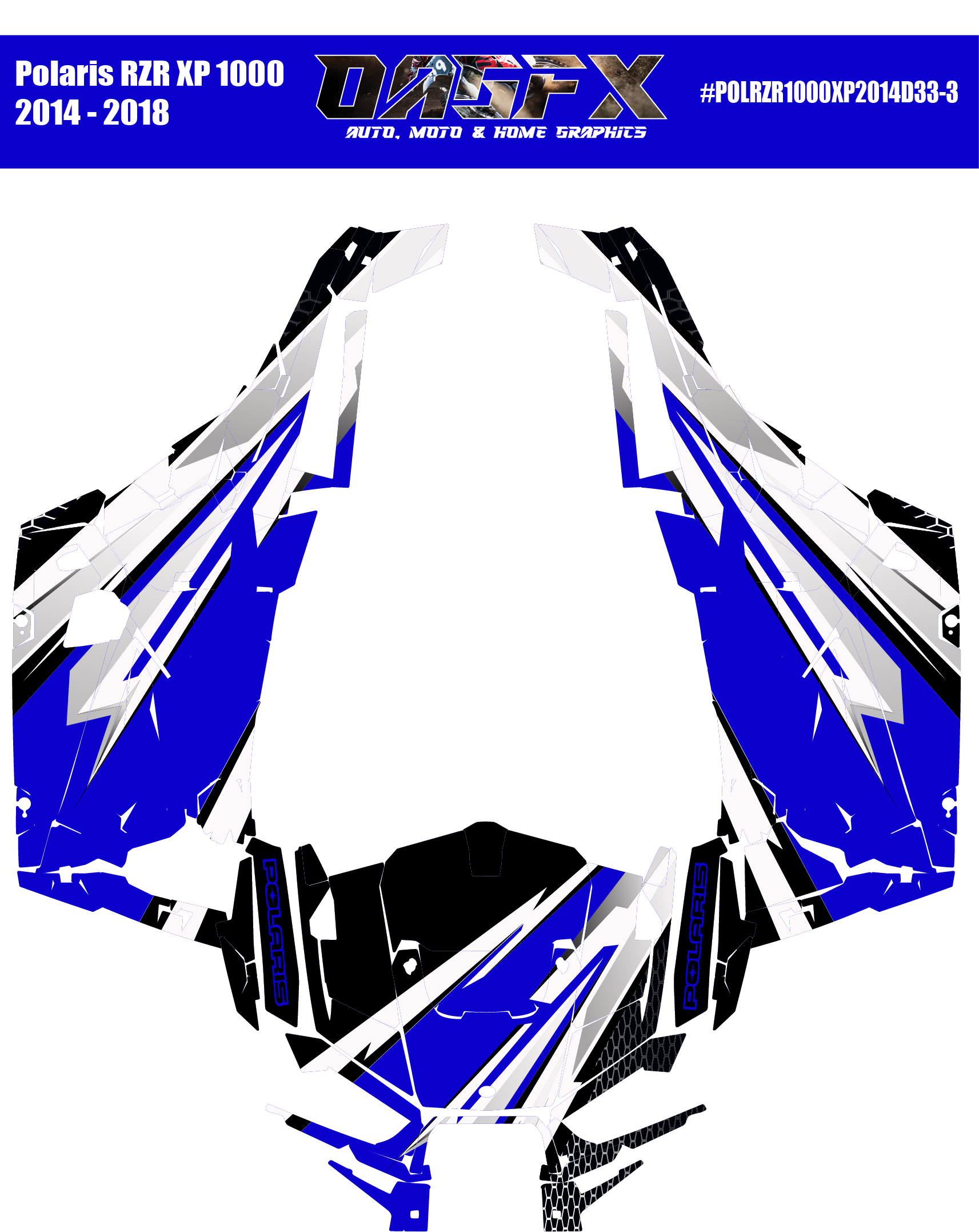 Graphics Kit for POLARIS RZR XP 1000 2014-2018 (4 Color Variations)