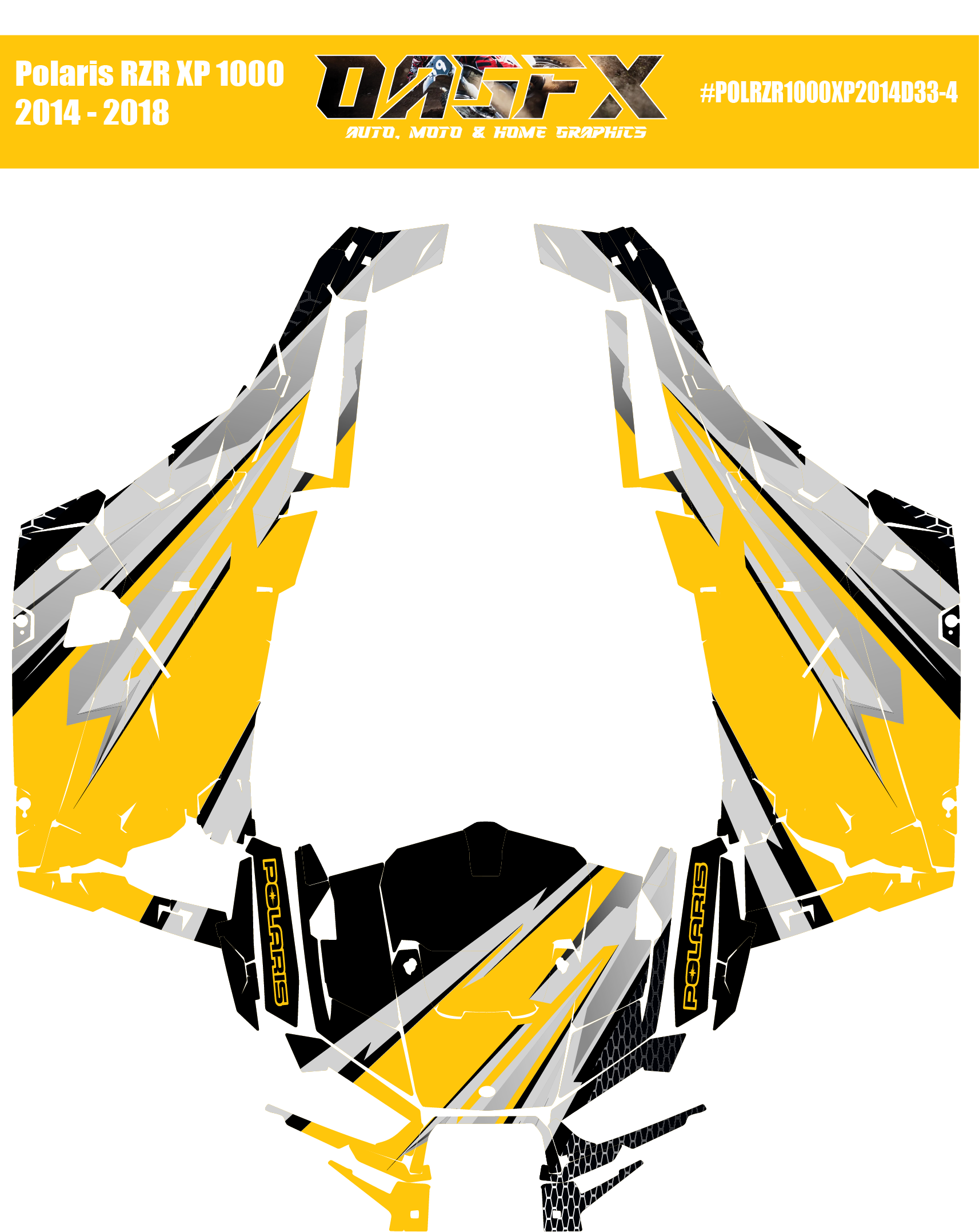 Graphics Kit for POLARIS RZR XP 1000 2014-2018 (4 Color Variations)