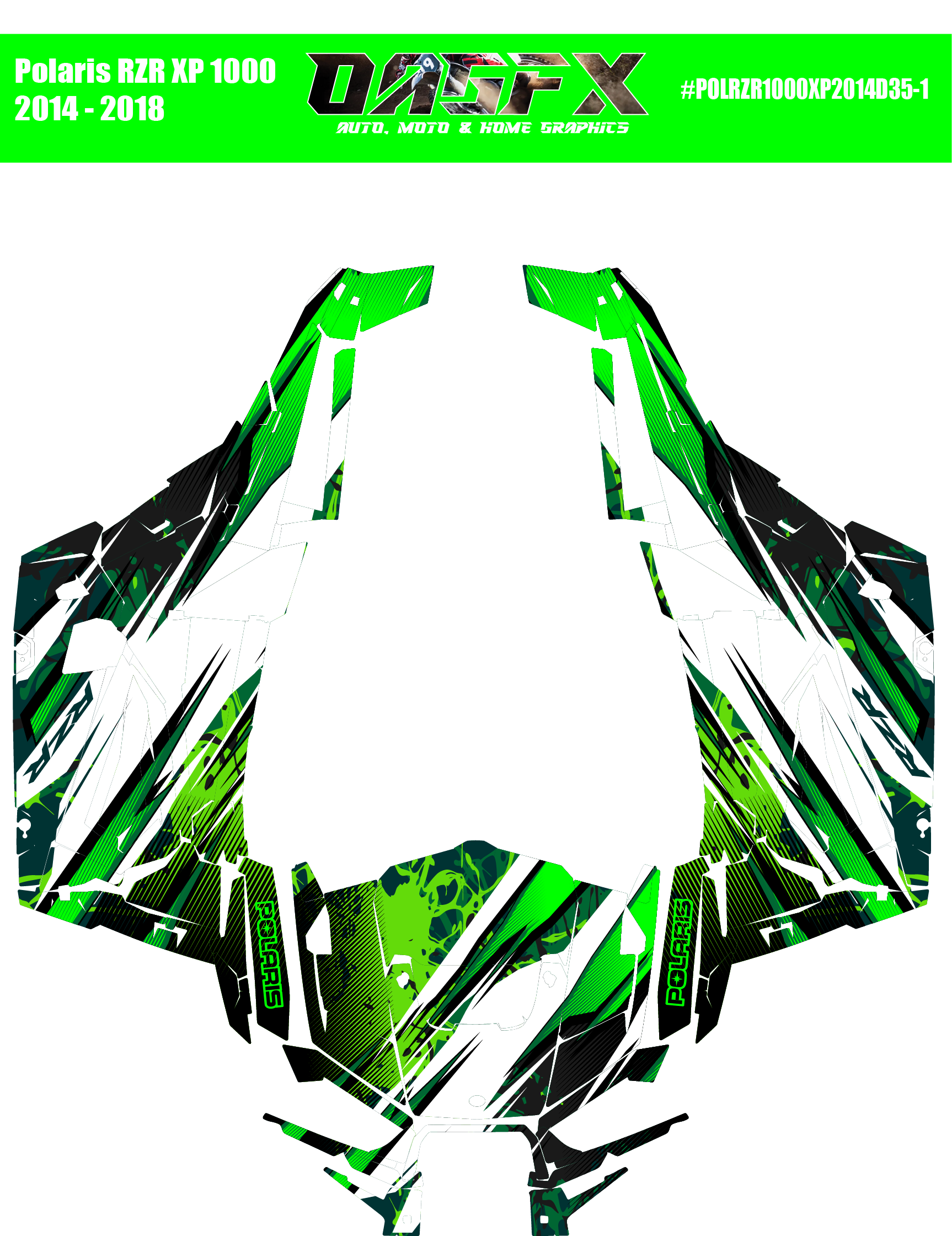 Graphics Kit for POLARIS RZR XP 1000 2014-2018 (7 Color Variations)
