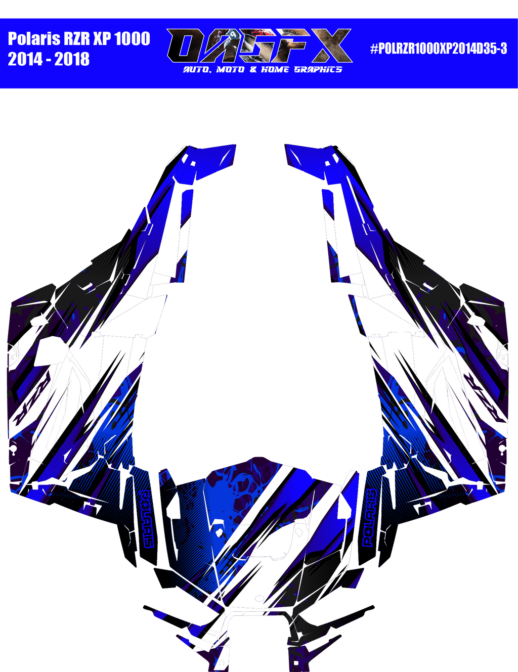 Graphics Kit for POLARIS RZR XP 1000 2014-2018 (7 Color Variations)