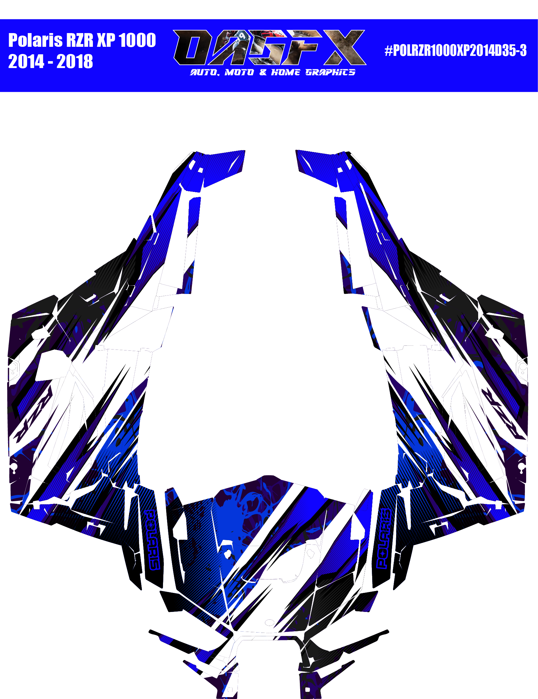 Graphics Kit for POLARIS RZR XP 1000 2014-2018 (7 Color Variations)