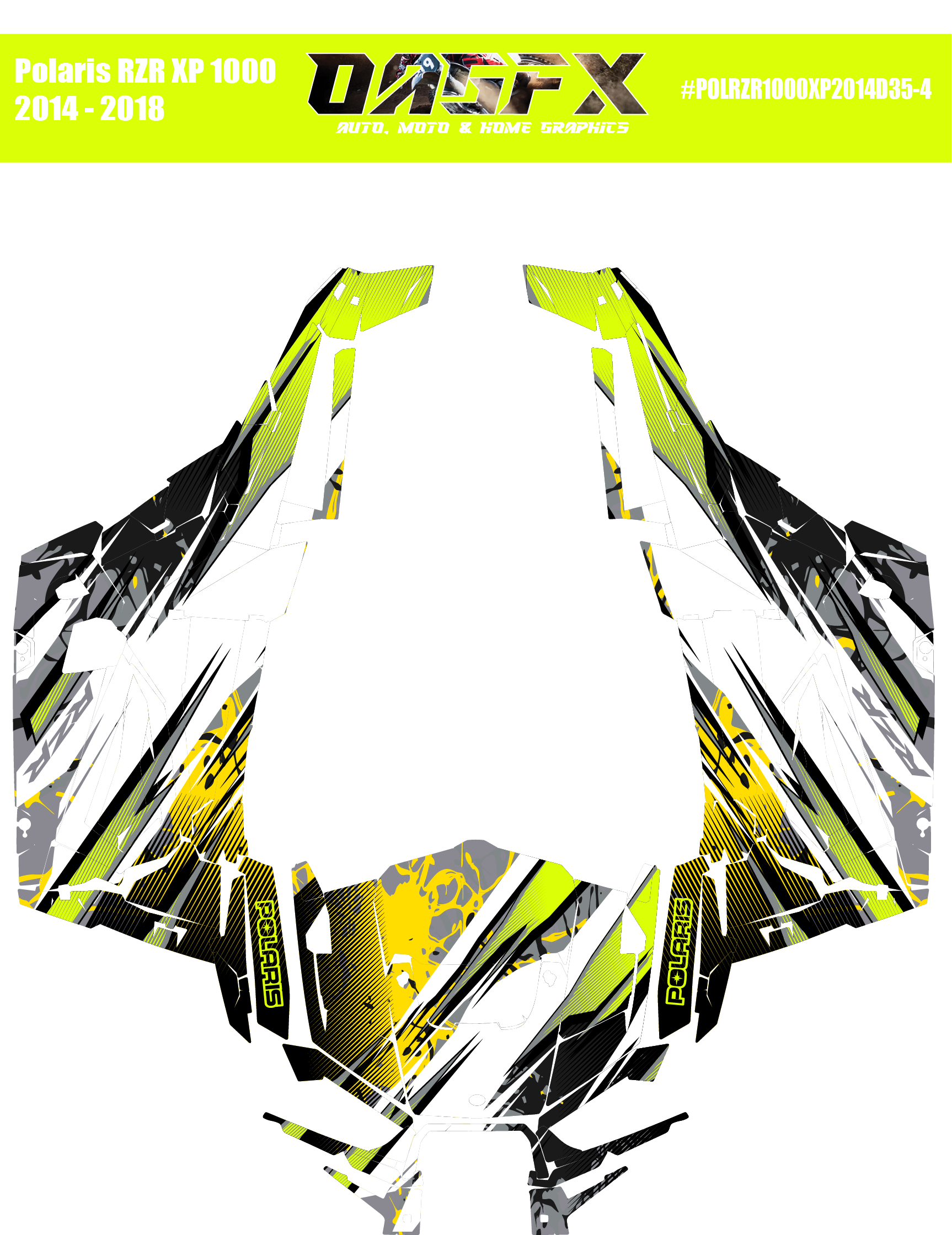 Graphics Kit for POLARIS RZR XP 1000 2014-2018 (7 Color Variations)