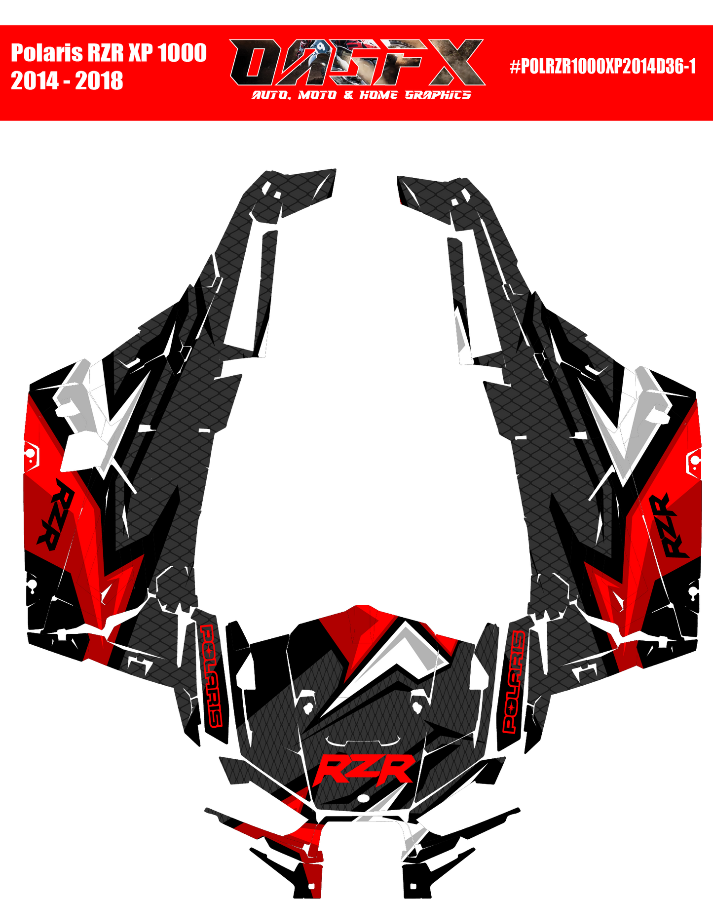 Graphics Kit for POLARIS RZR XP 1000 2014-2018 (5 Color Variations)