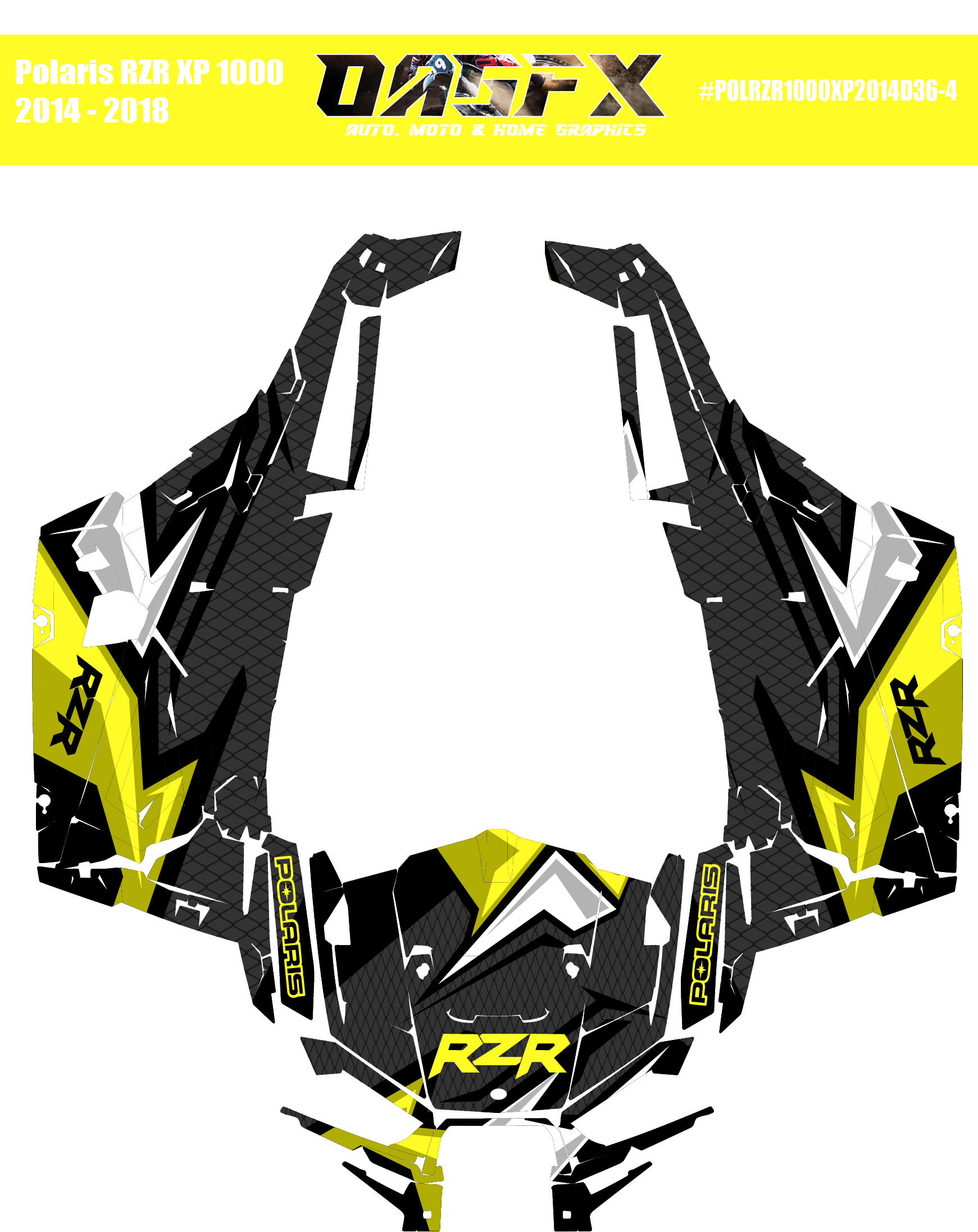 Graphics Kit for POLARIS RZR XP 1000 2014-2018 (5 Color Variations)