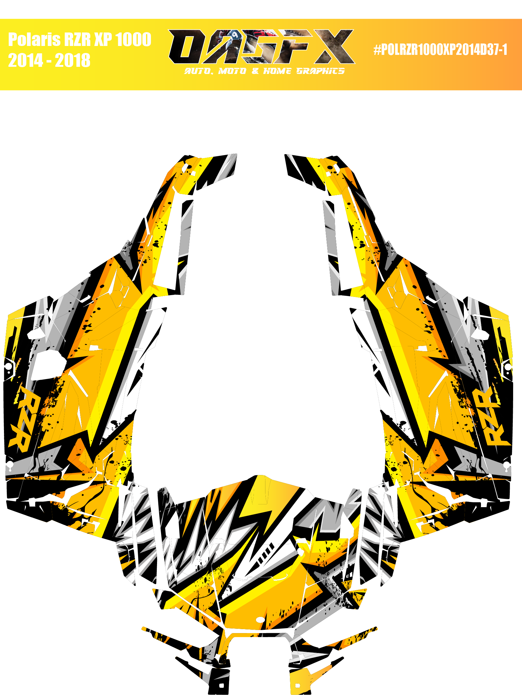 Graphics Kit for POLARIS RZR XP 1000 2014-2018 (6 Color Variations)