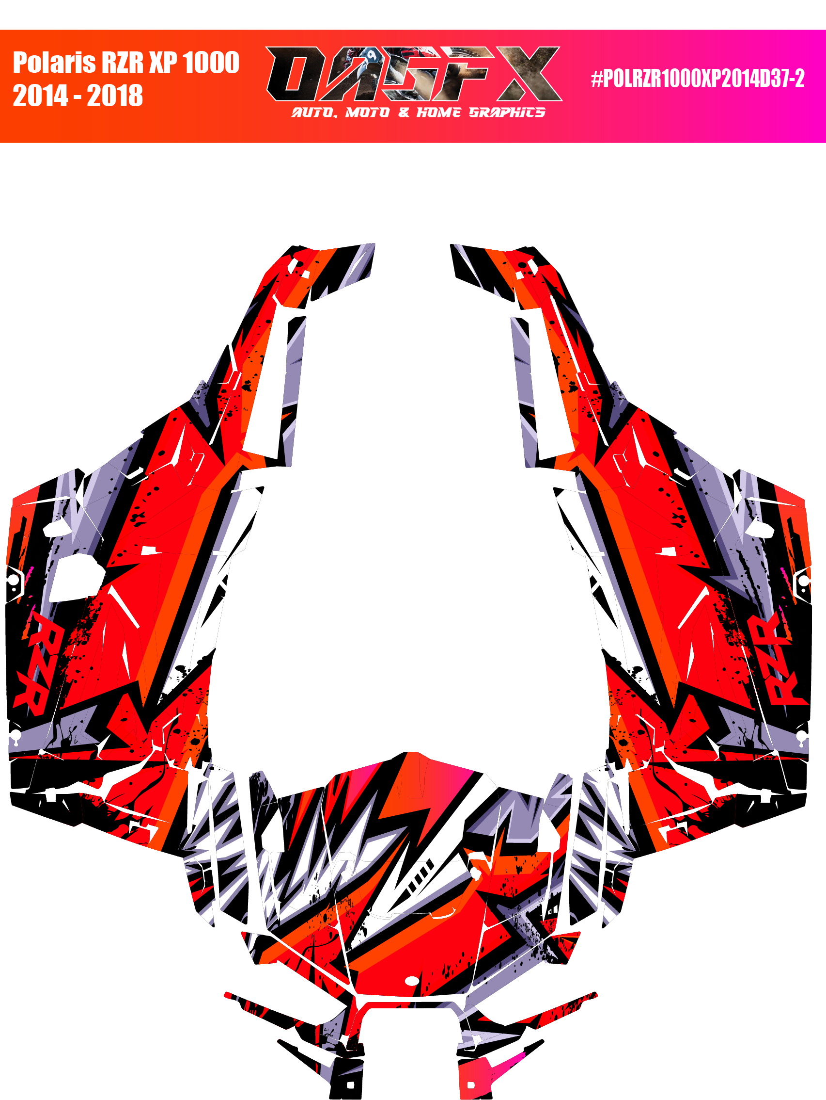 Graphics Kit for POLARIS RZR XP 1000 2014-2018 (6 Color Variations)