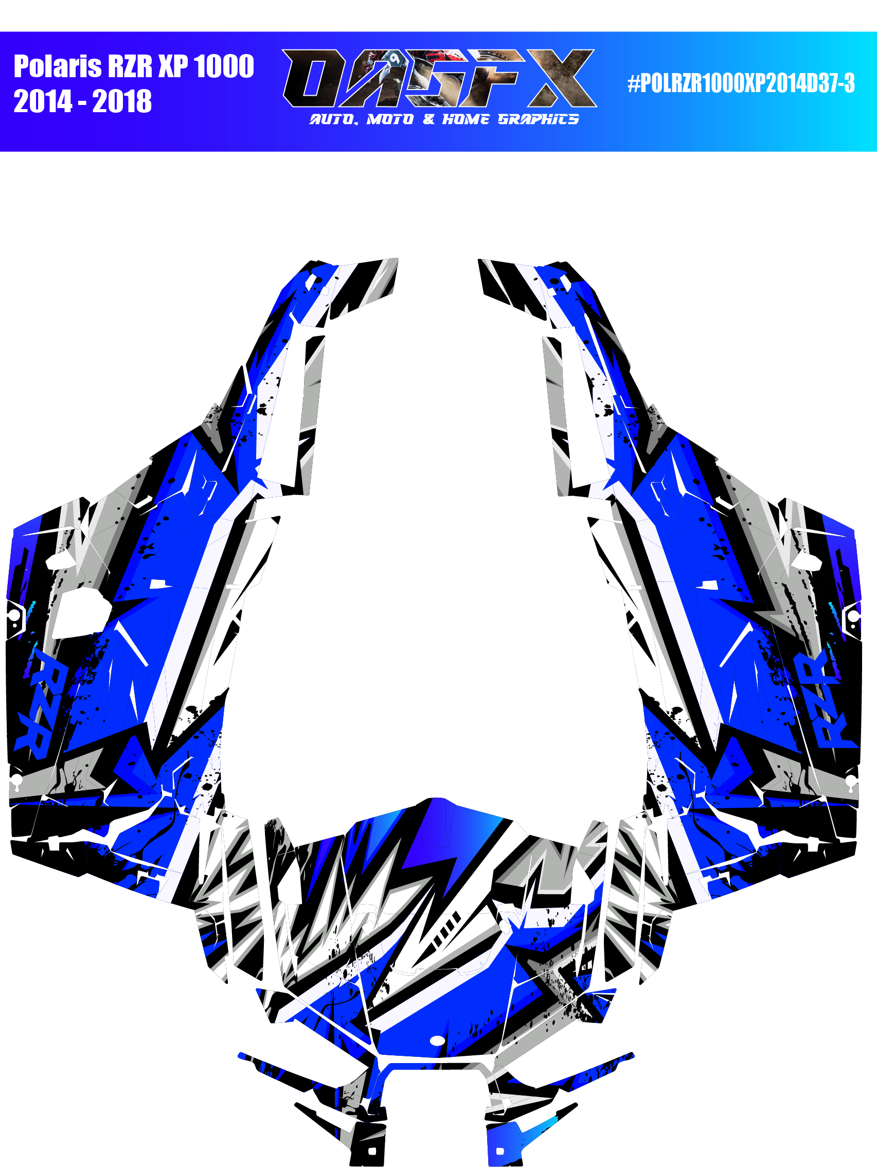 Graphics Kit for POLARIS RZR XP 1000 2014-2018 (6 Color Variations)