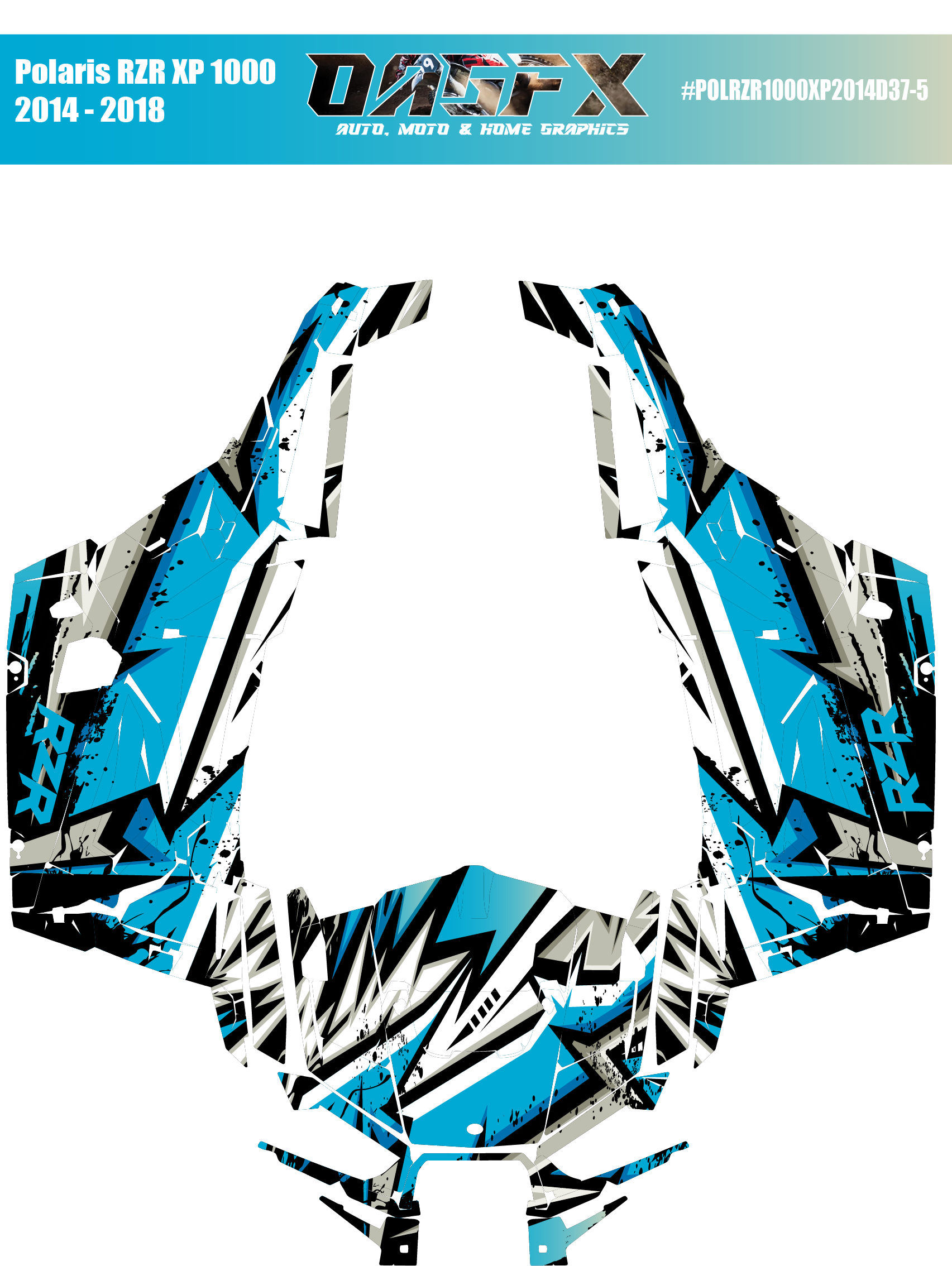 Graphics Kit for POLARIS RZR XP 1000 2014-2018 (6 Color Variations)