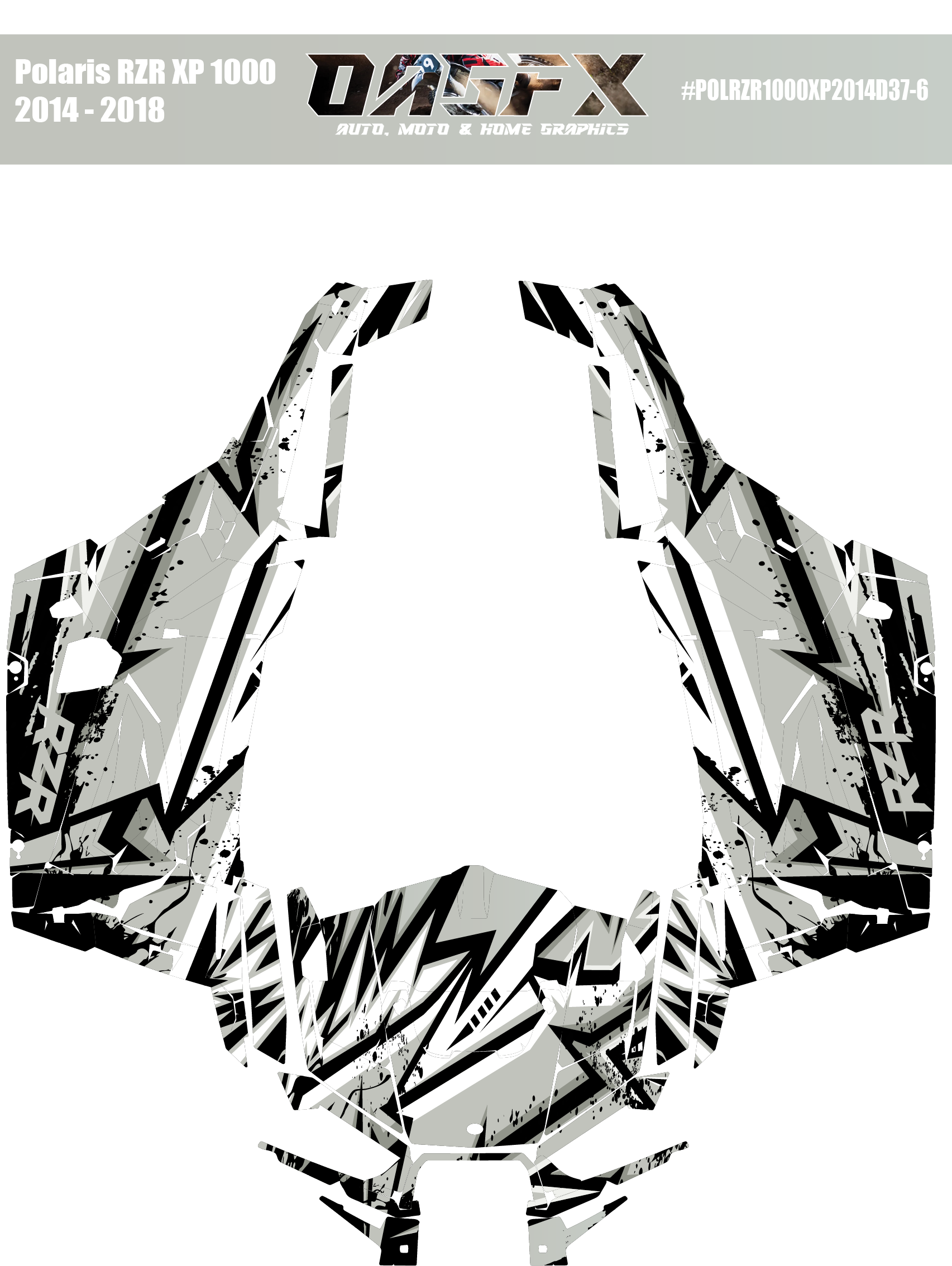 Graphics Kit for POLARIS RZR XP 1000 2014-2018 (6 Color Variations)