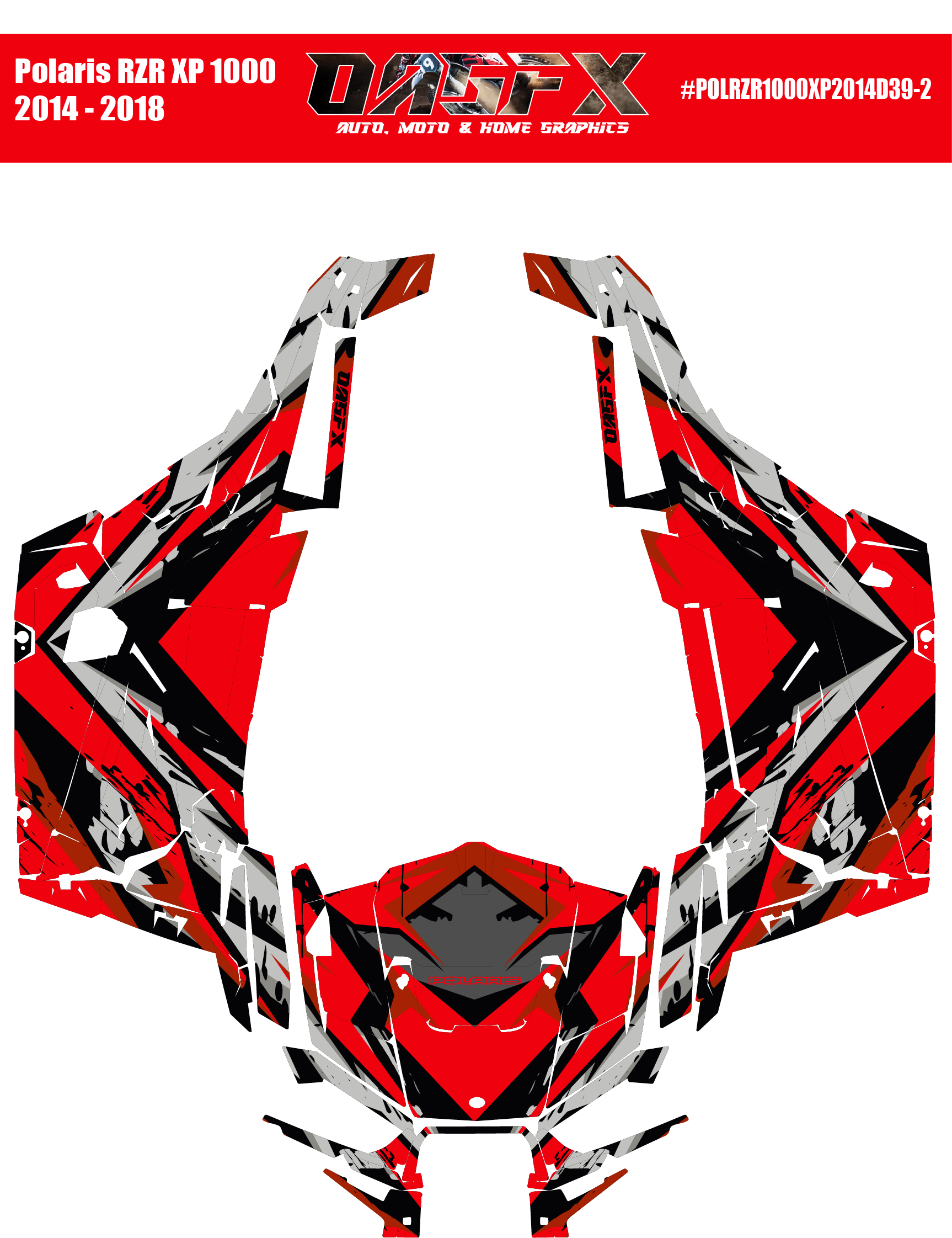 Graphics Kit for POLARIS RZR XP 1000 2014-2018 (5 Color Variations)