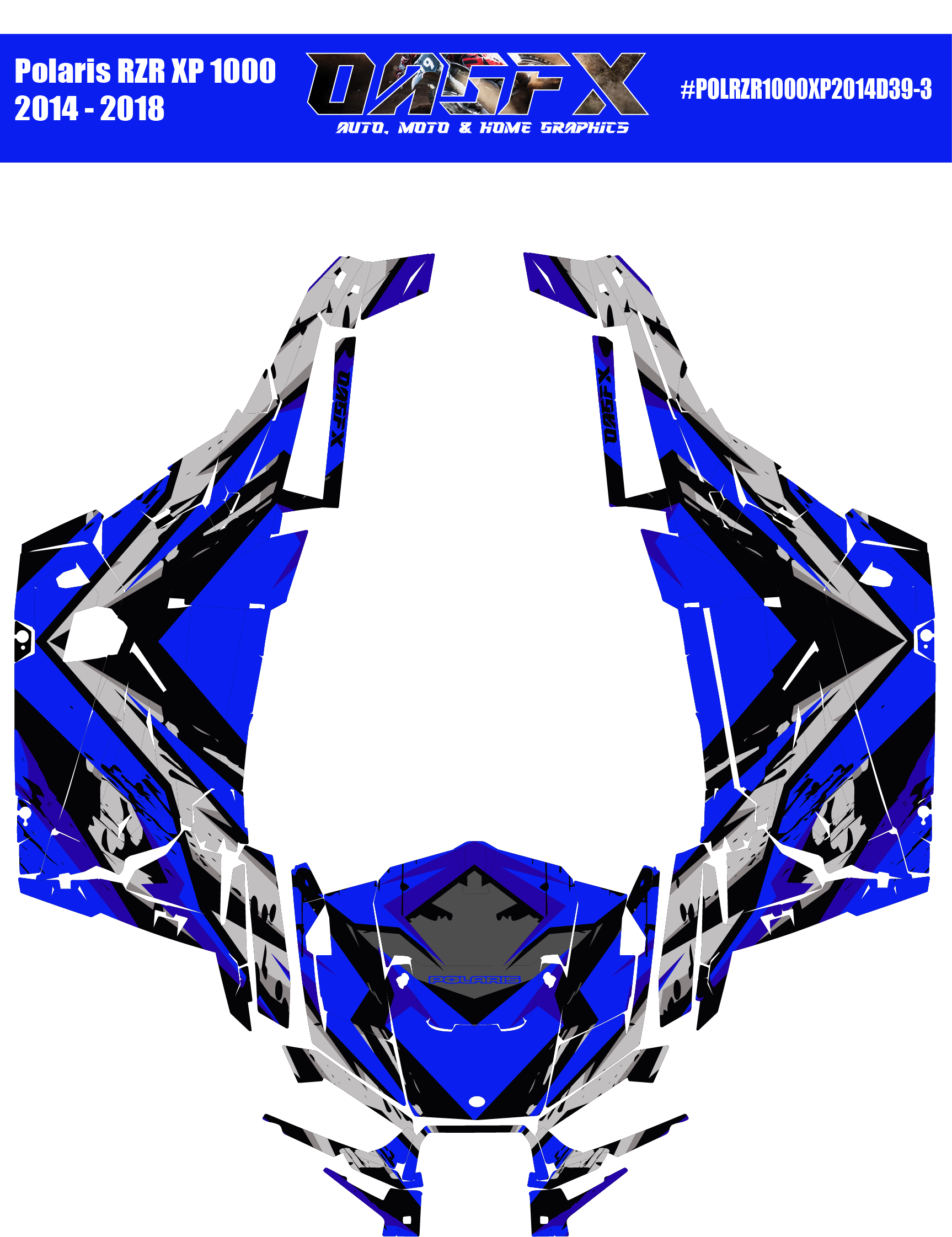 Graphics Kit for POLARIS RZR XP 1000 2014-2018 (5 Color Variations)