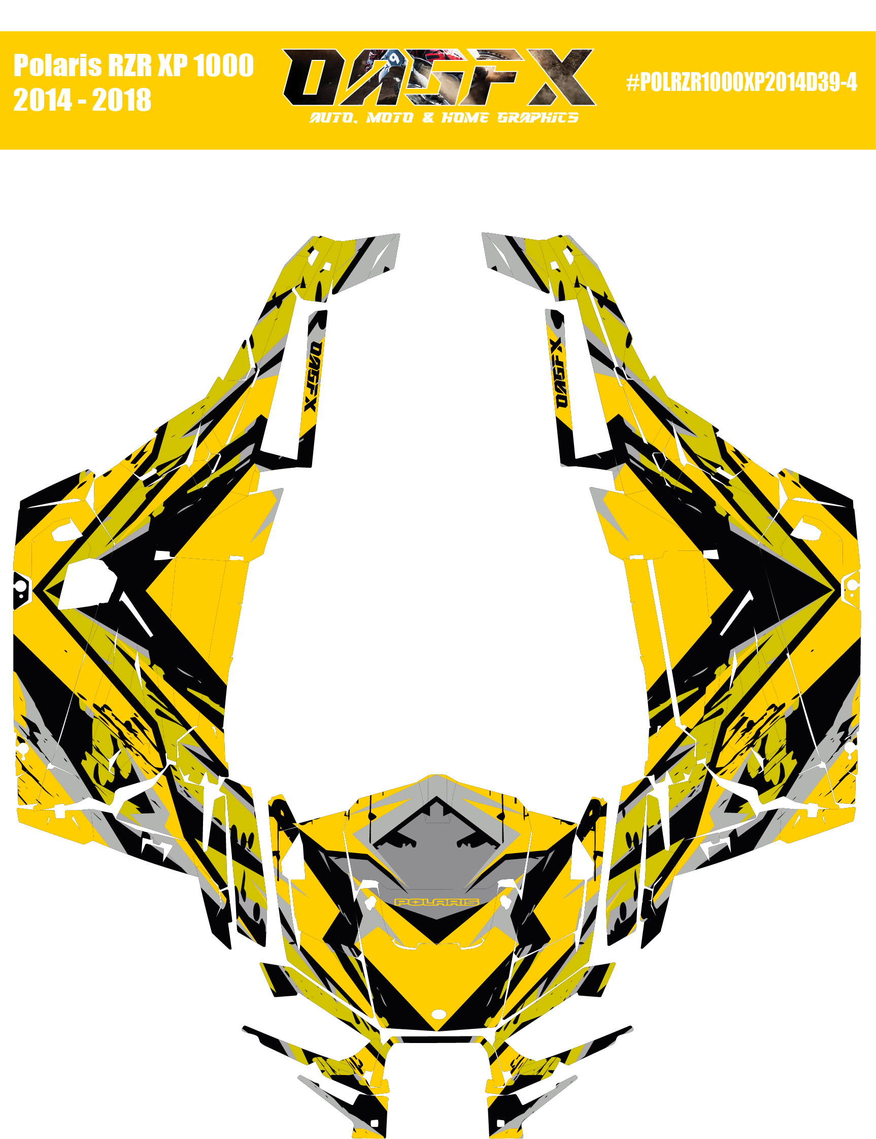 Graphics Kit for POLARIS RZR XP 1000 2014-2018 (5 Color Variations)