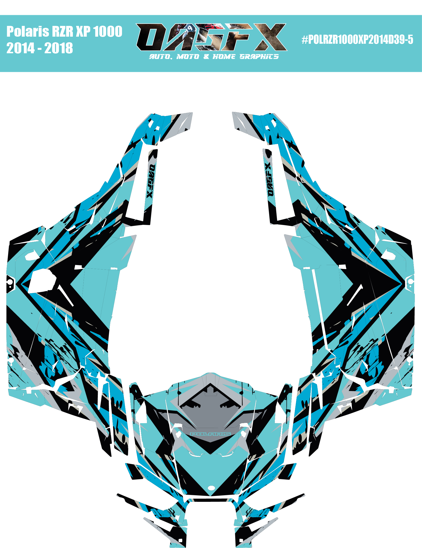 Graphics Kit for POLARIS RZR XP 1000 2014-2018 (5 Color Variations)