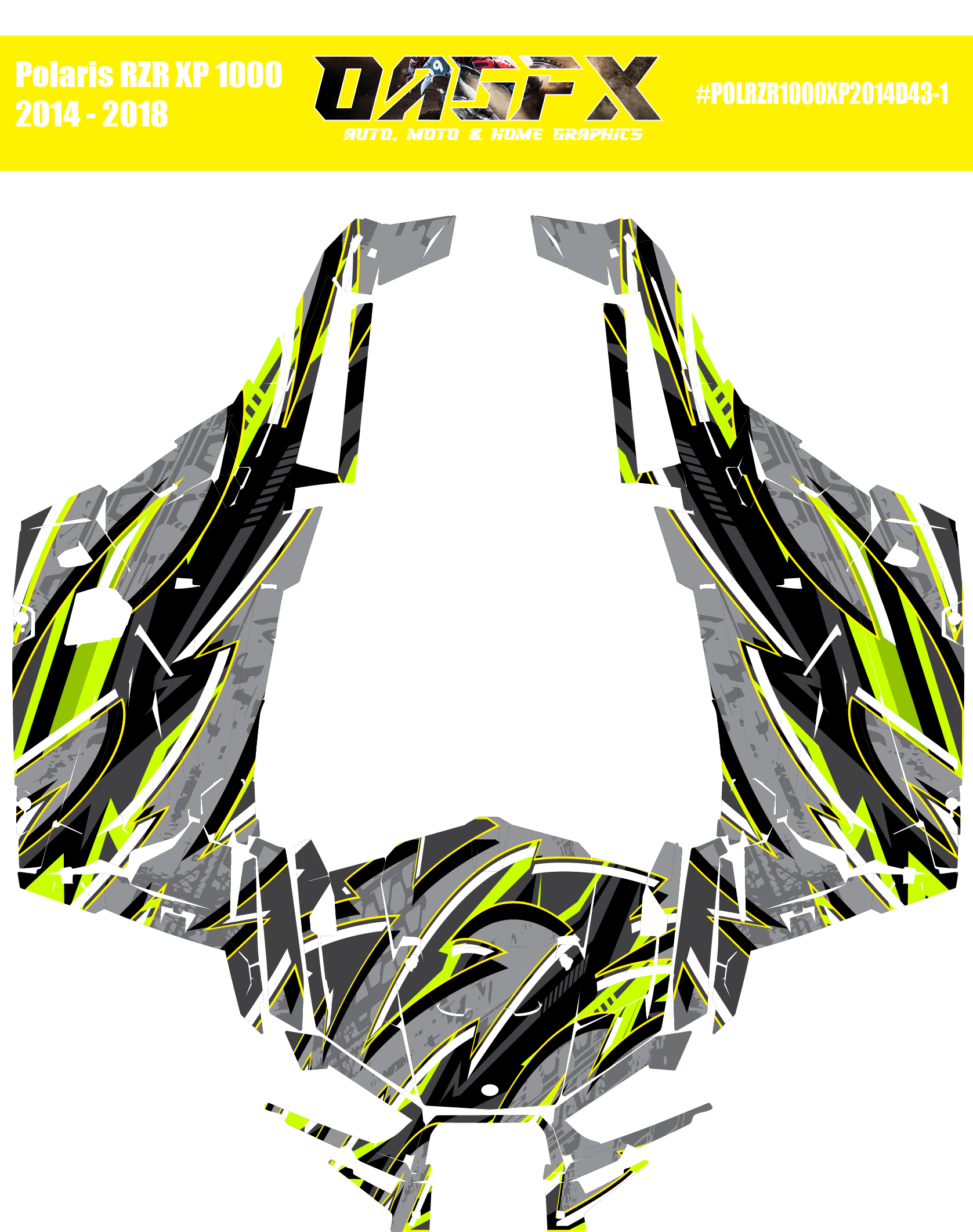 Graphics Kit for POLARIS RZR XP 1000 2014-2018 (7 Color Variations)