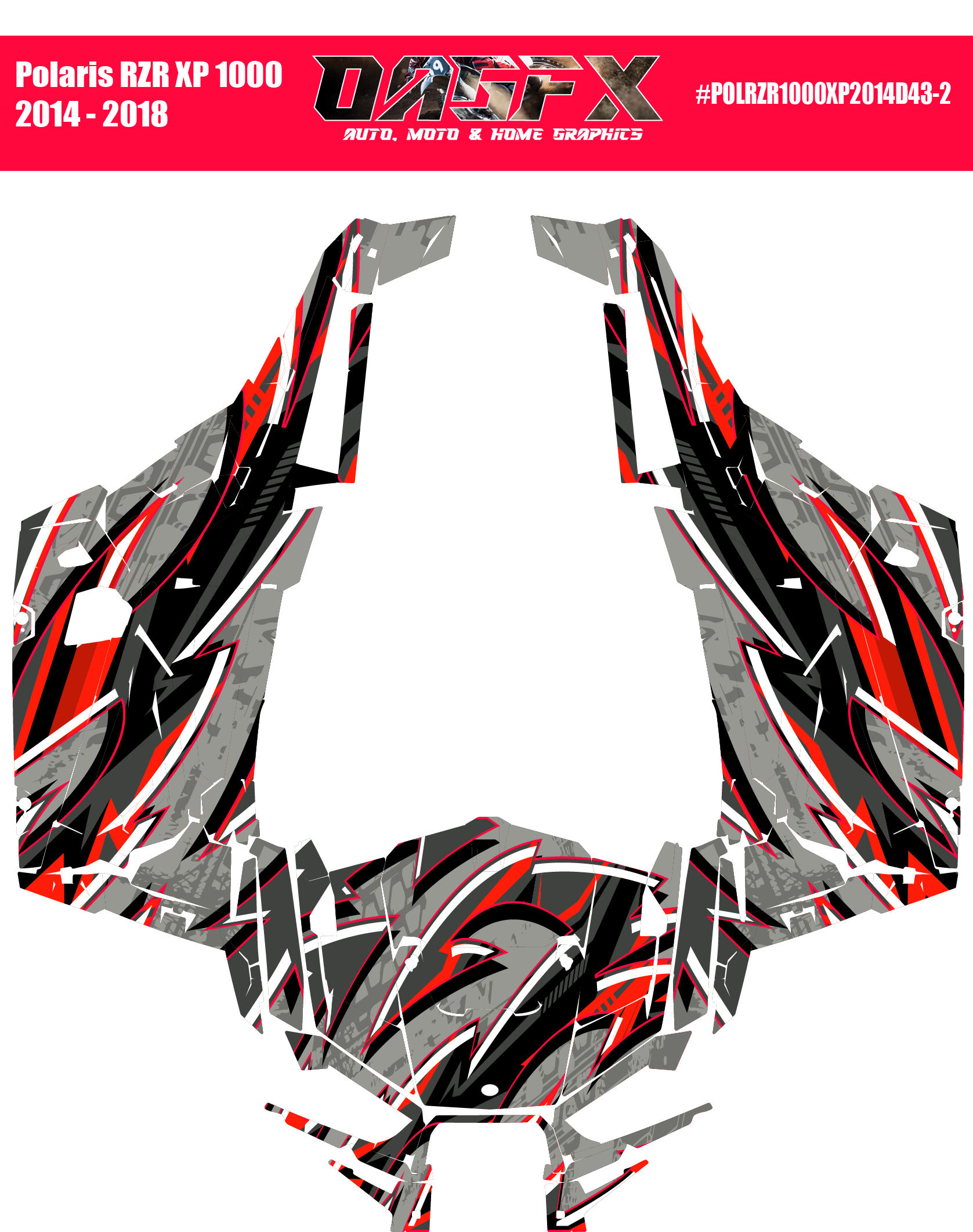 Graphics Kit for POLARIS RZR XP 1000 2014-2018 (7 Color Variations)