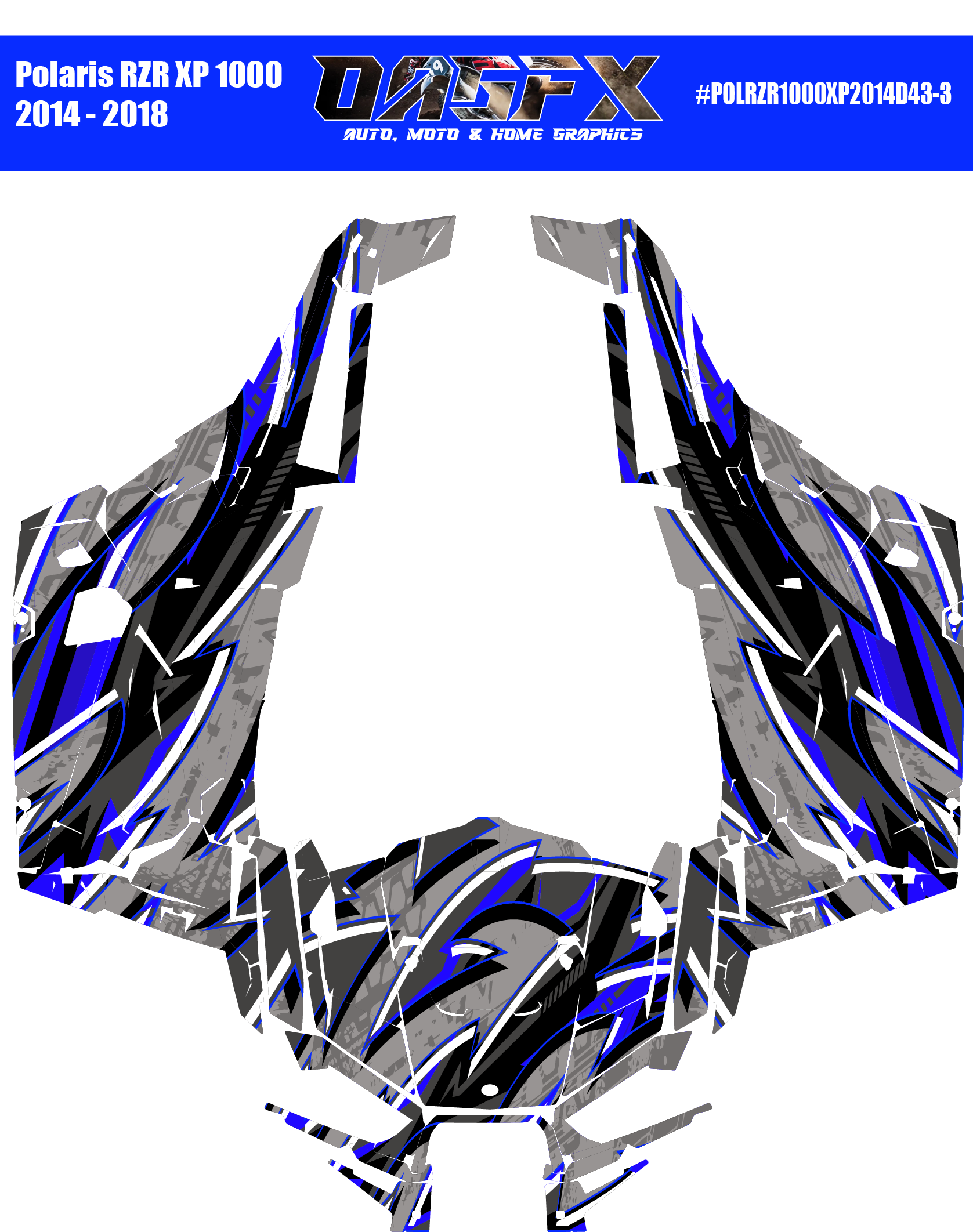 Graphics Kit for POLARIS RZR XP 1000 2014-2018 (7 Color Variations)