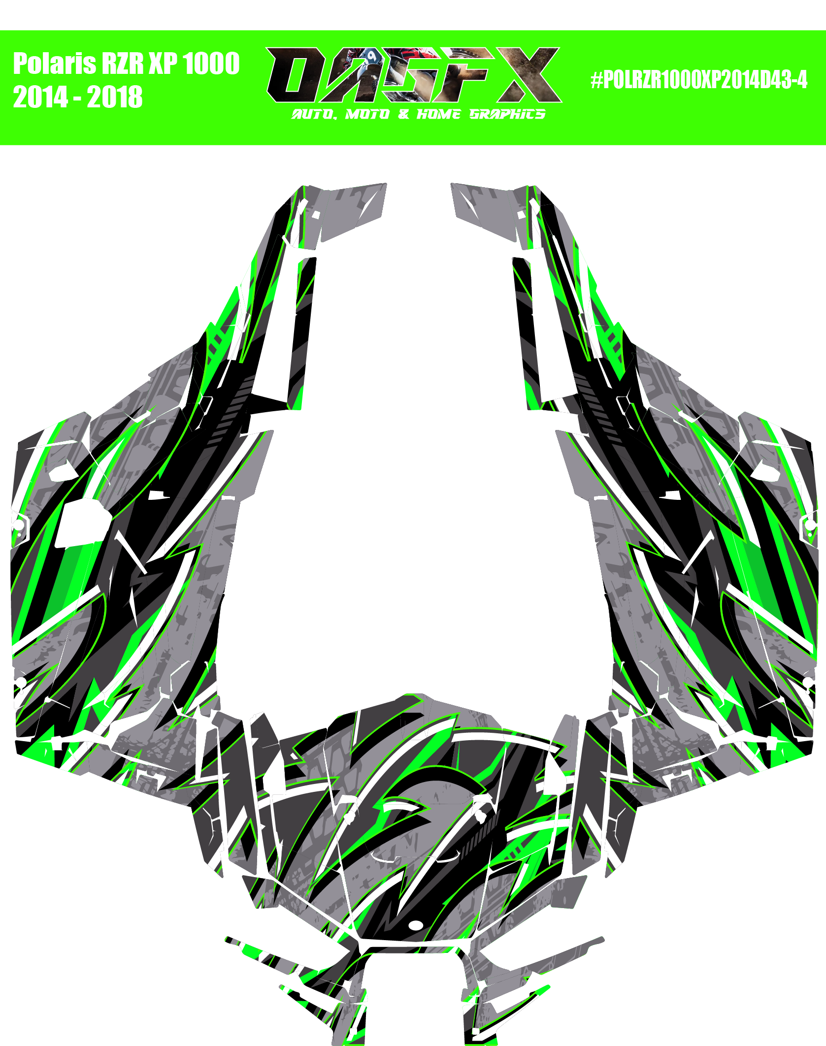 Graphics Kit for POLARIS RZR XP 1000 2014-2018 (7 Color Variations)