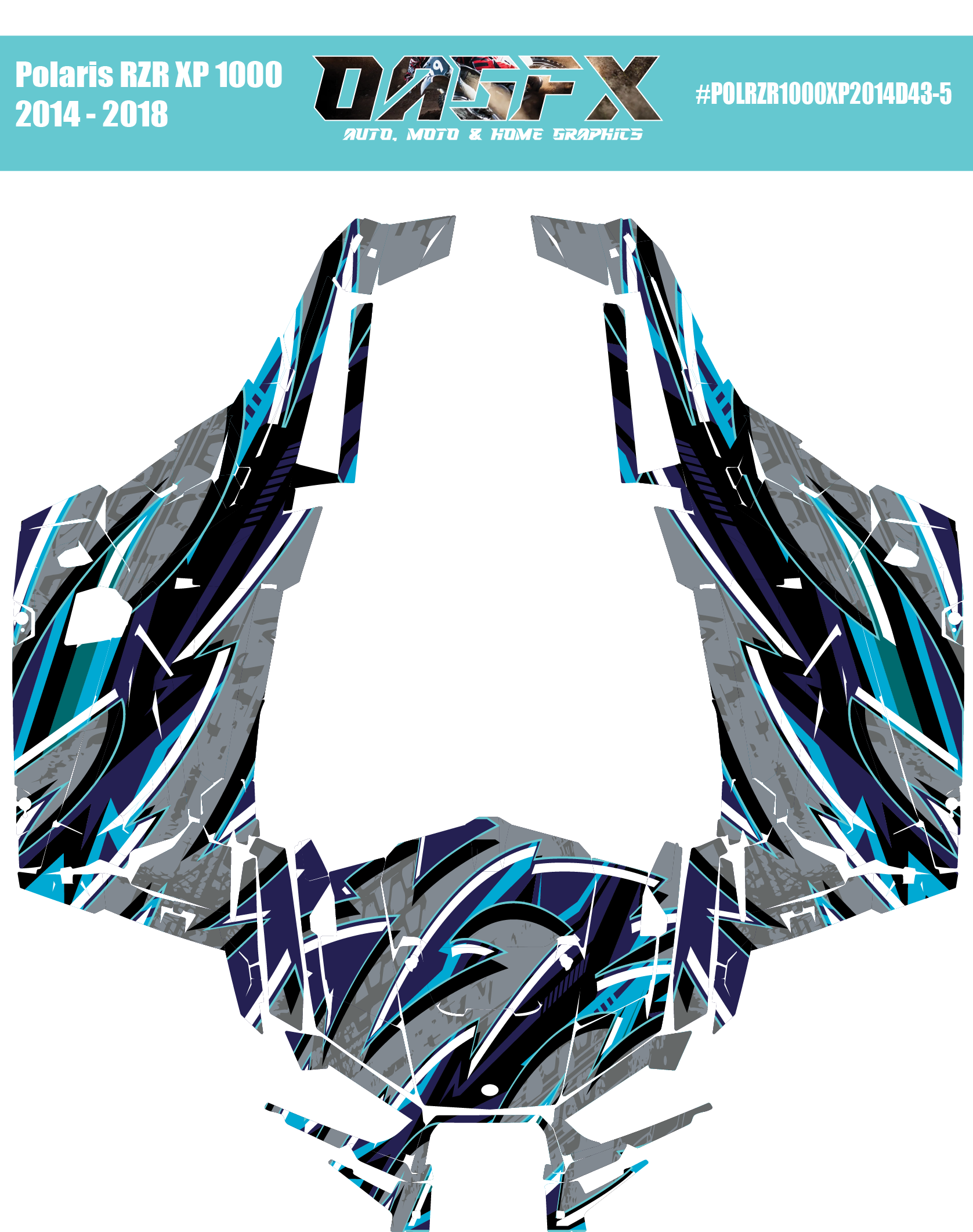 Graphics Kit for POLARIS RZR XP 1000 2014-2018 (7 Color Variations)