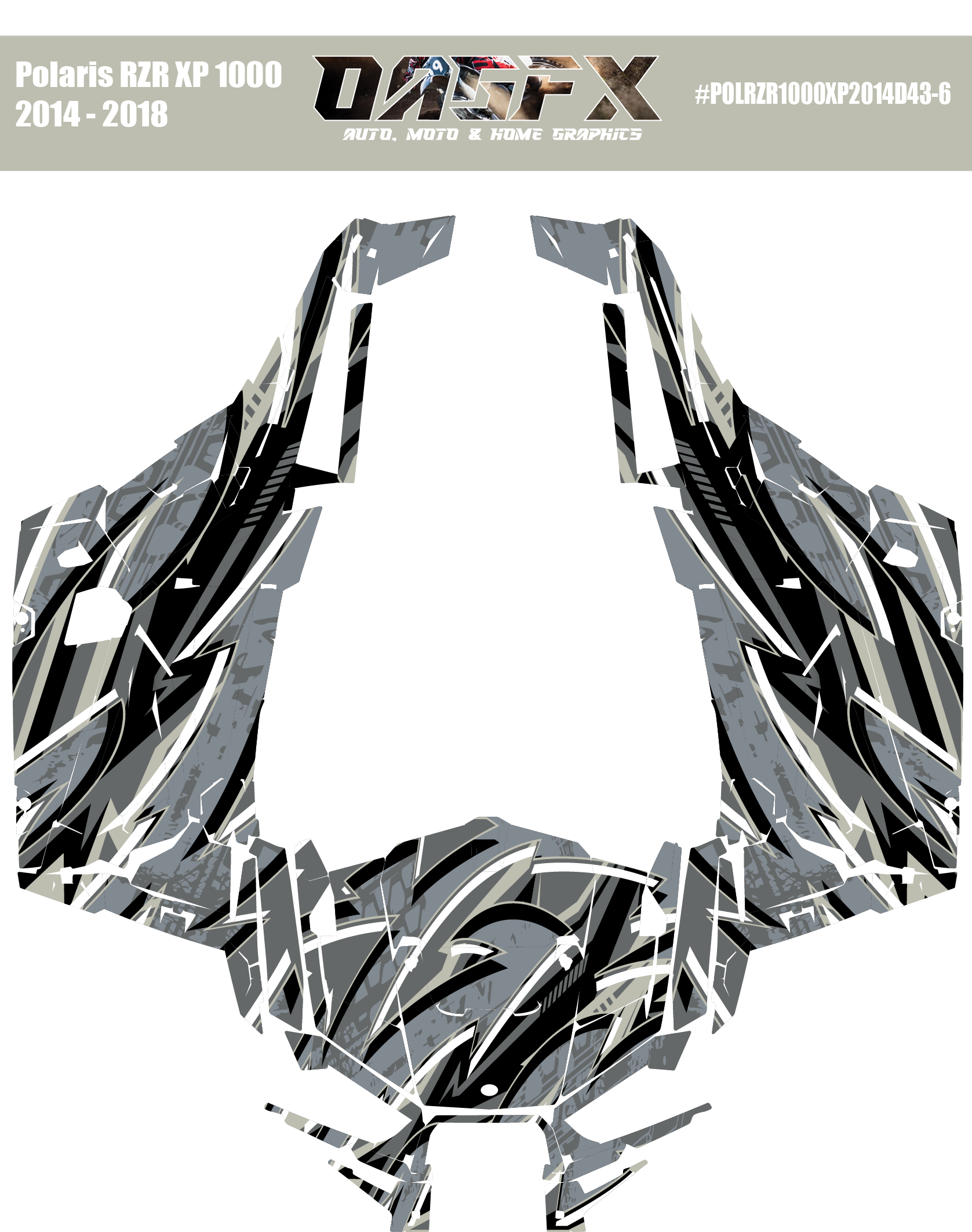 Graphics Kit for POLARIS RZR XP 1000 2014-2018 (7 Color Variations)