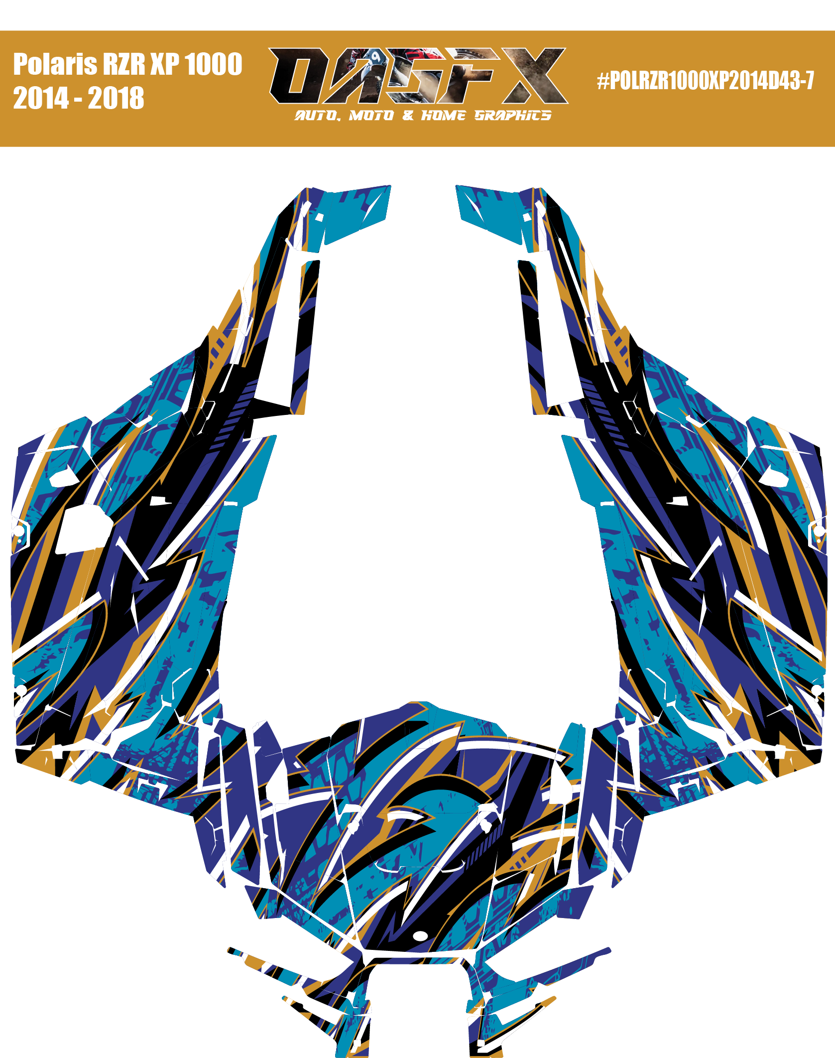 Graphics Kit for POLARIS RZR XP 1000 2014-2018 (7 Color Variations)