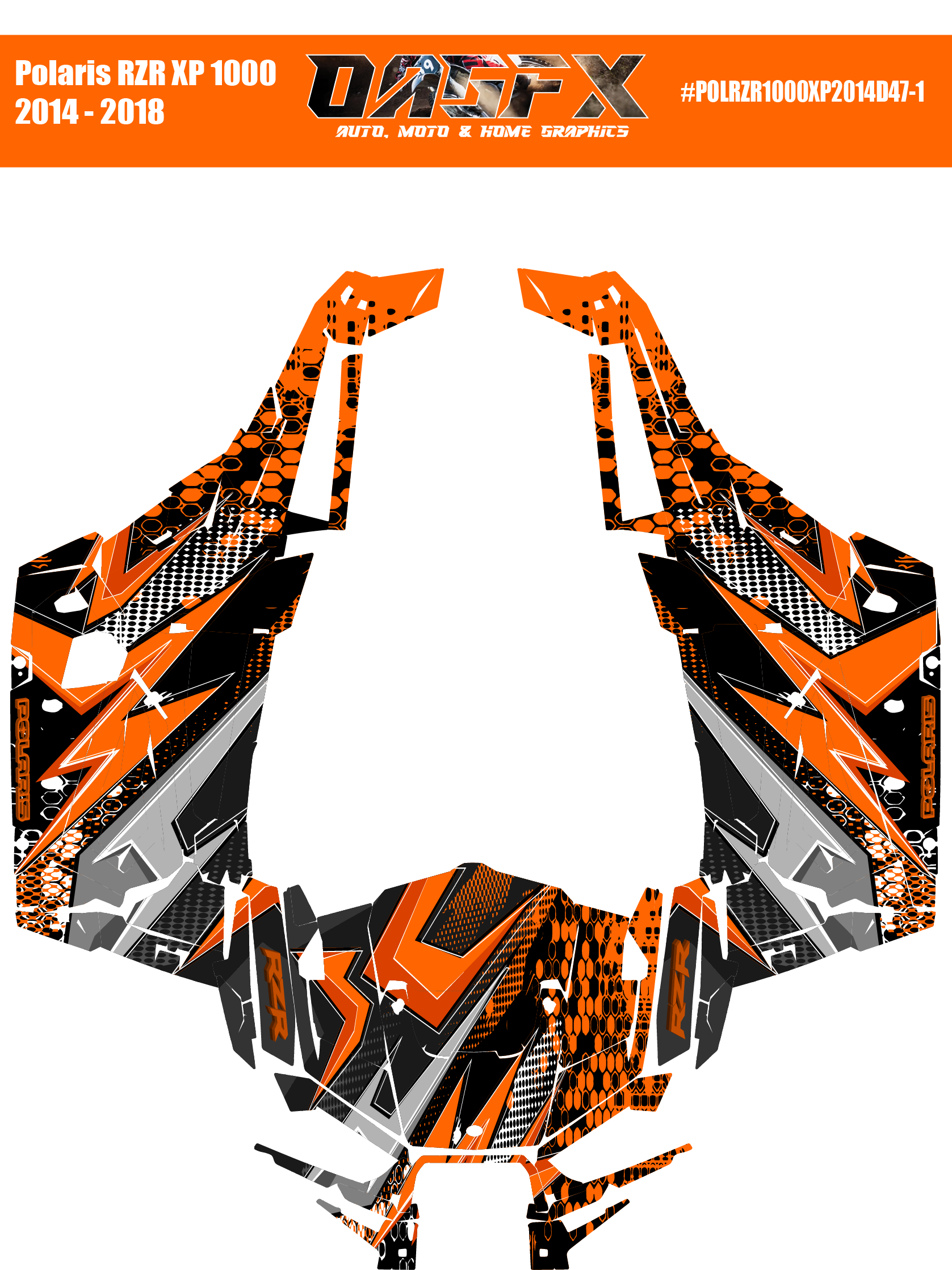 Graphics Kit for POLARIS RZR XP 1000 2014-2018 (5 Color Variations)