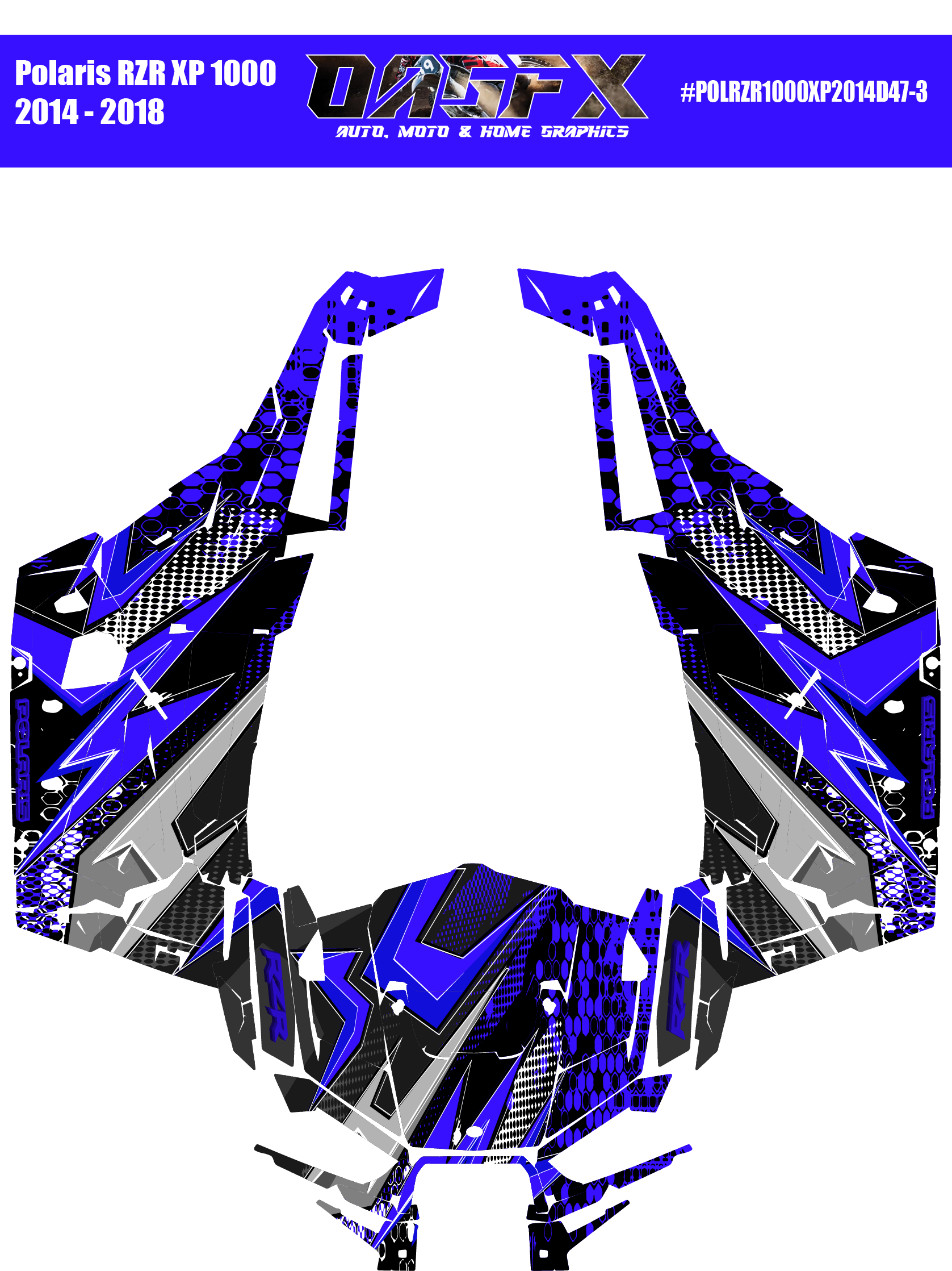 Graphics Kit for POLARIS RZR XP 1000 2014-2018 (5 Color Variations)