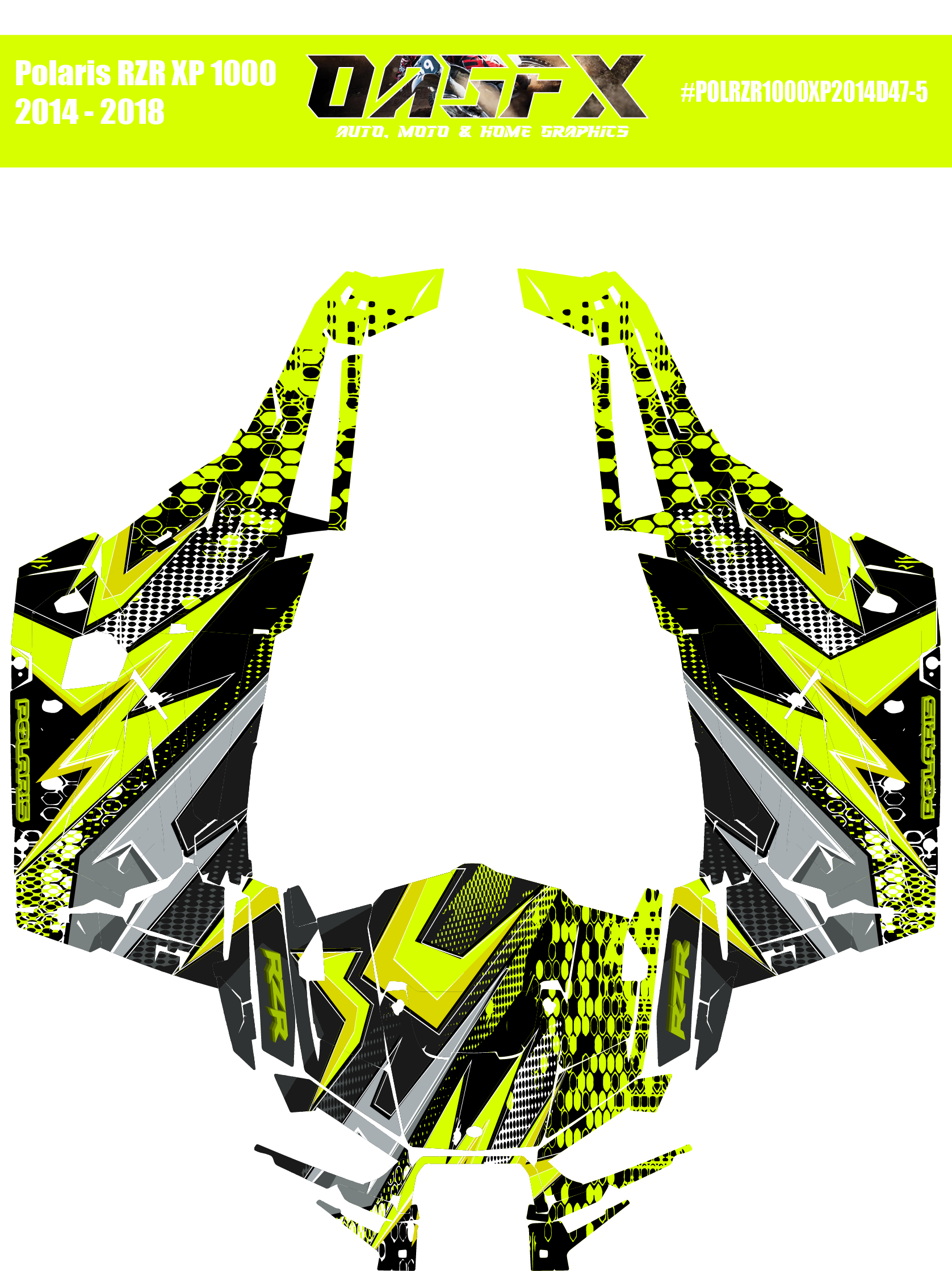 Graphics Kit for POLARIS RZR XP 1000 2014-2018 (5 Color Variations)