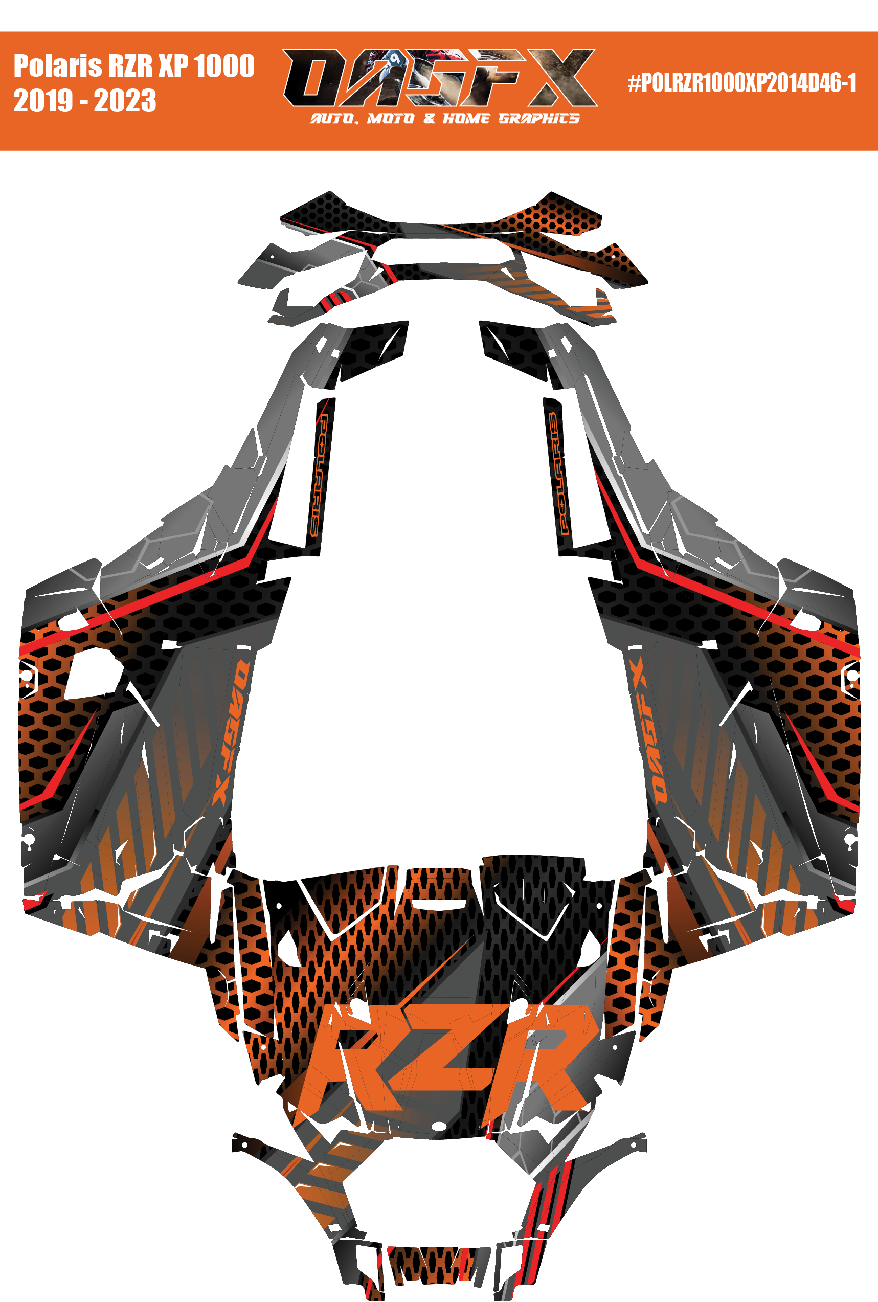 Graphics Kit for POLARIS RZR XP 1000 2019-2022 (4 Color Variations)