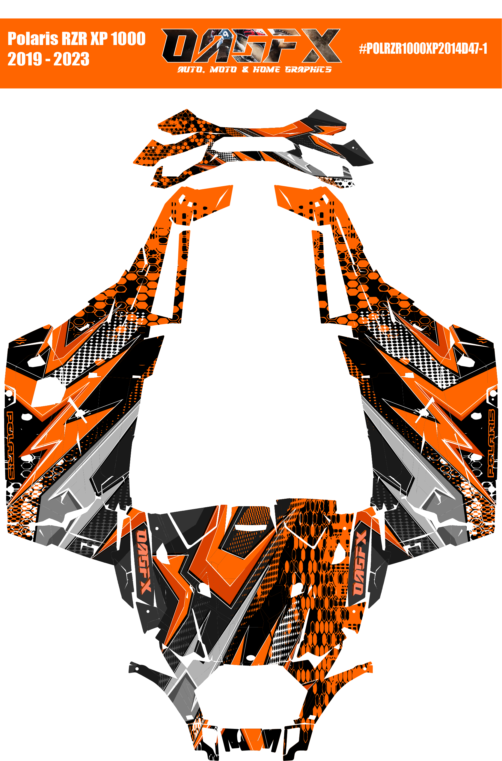 Graphics Kit for POLARIS RZR XP 1000 2019-2022 (7 Color Variations)