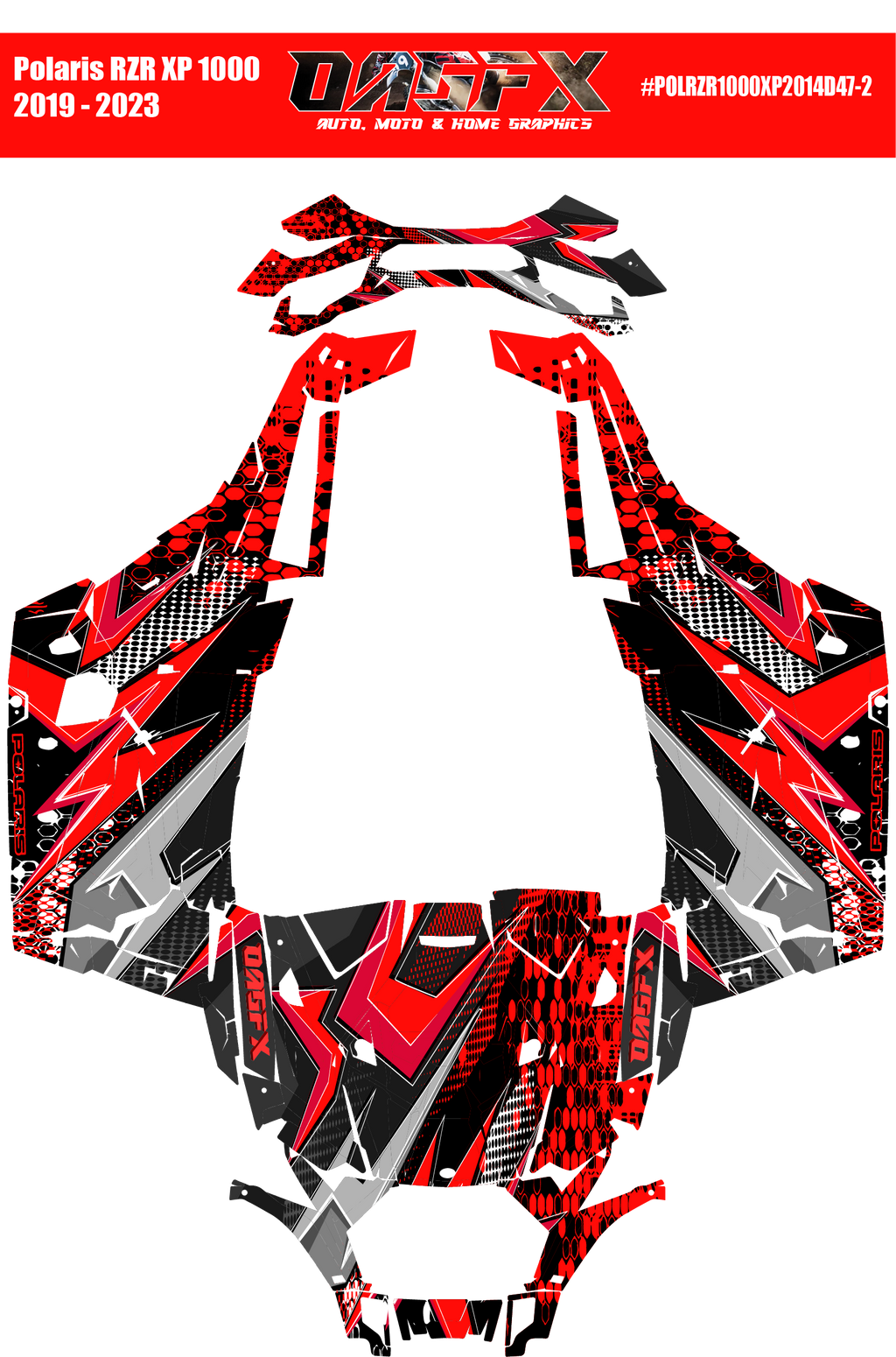 Graphics Kit for POLARIS RZR XP 1000 2019-2022 (7 Color Variations)