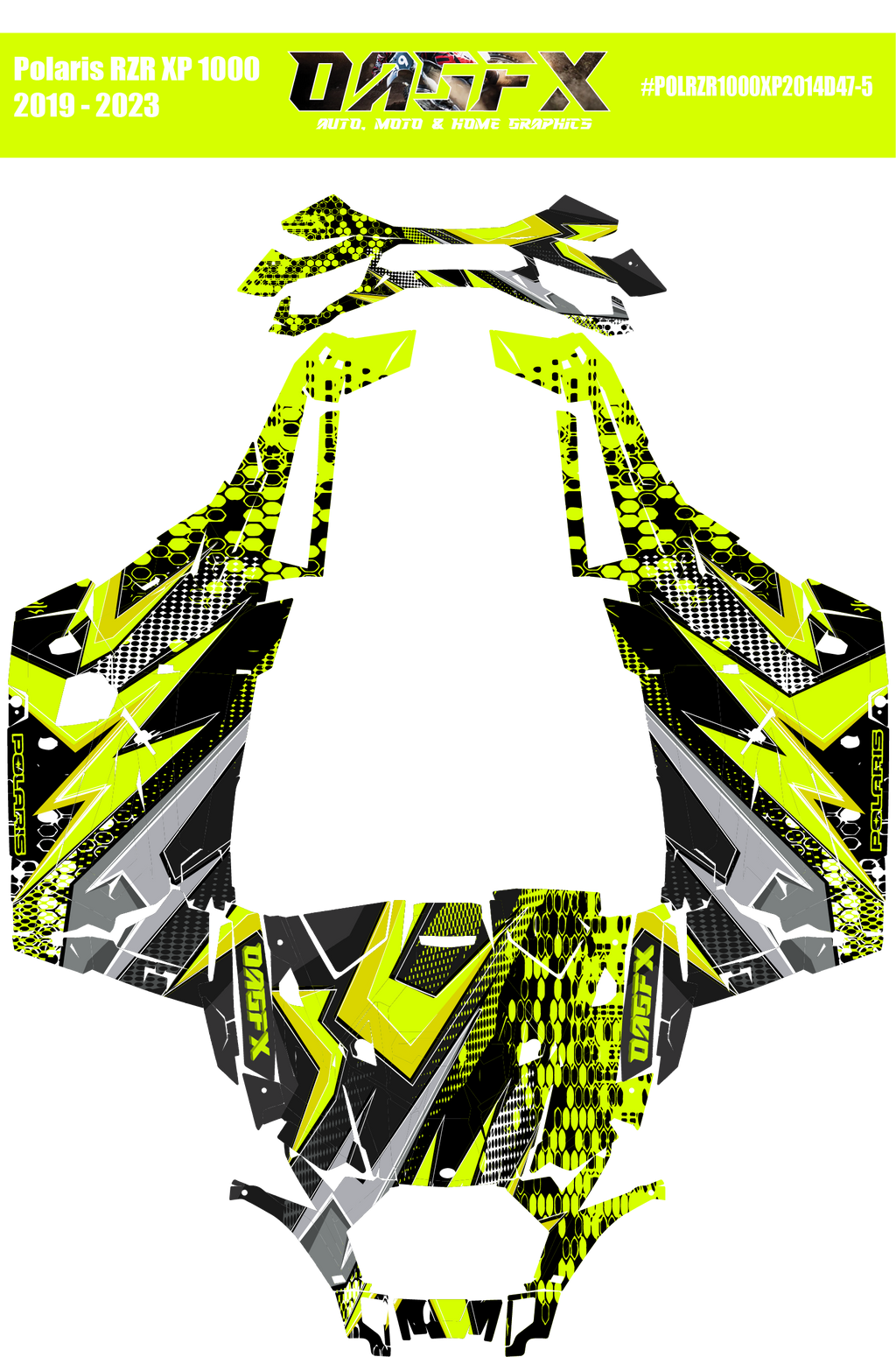 Graphics Kit for POLARIS RZR XP 1000 2019-2022 (7 Color Variations)